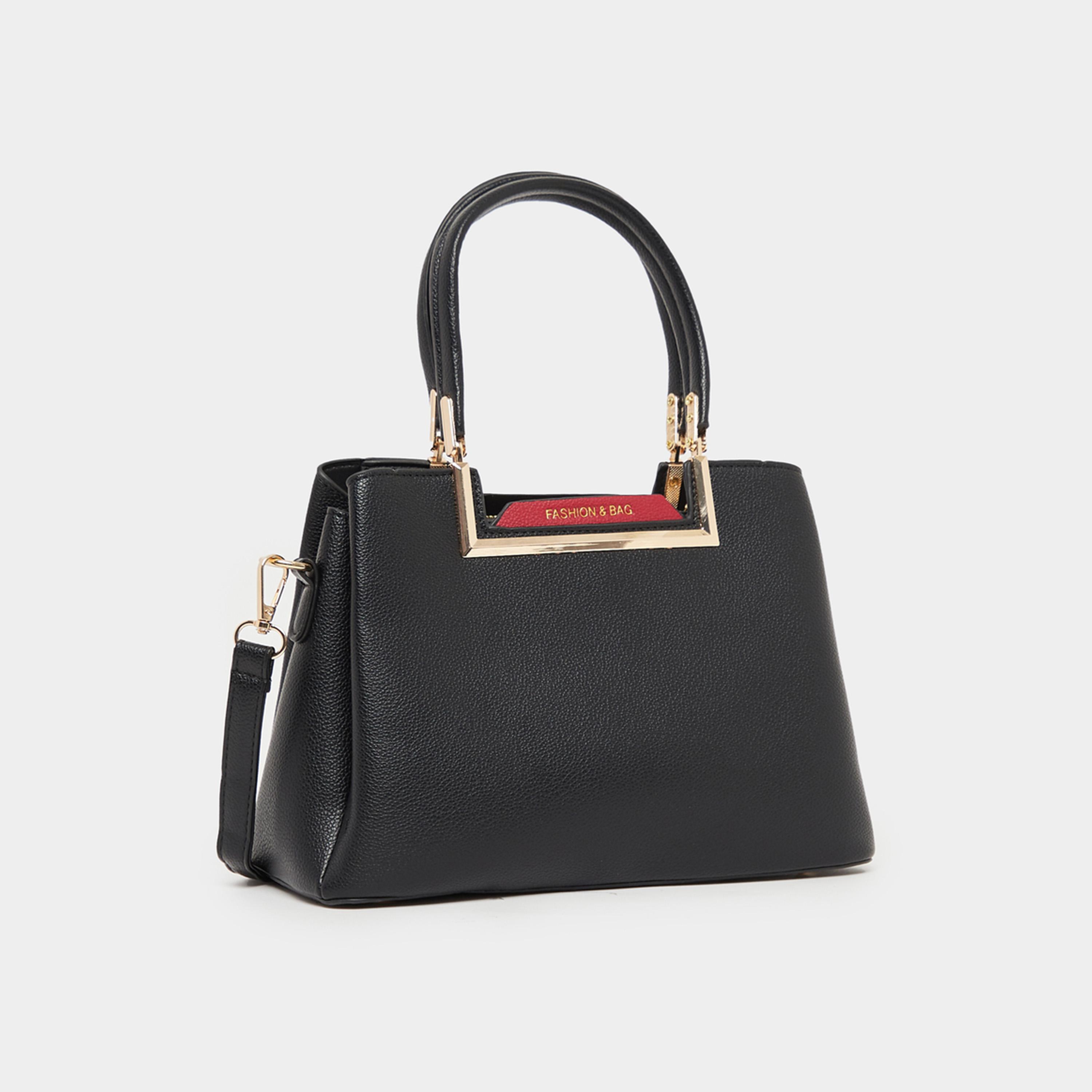 Styli Metal Accent Shoulder Bag With Dual Handle-women-bagsandwallets-handbags-image-1
