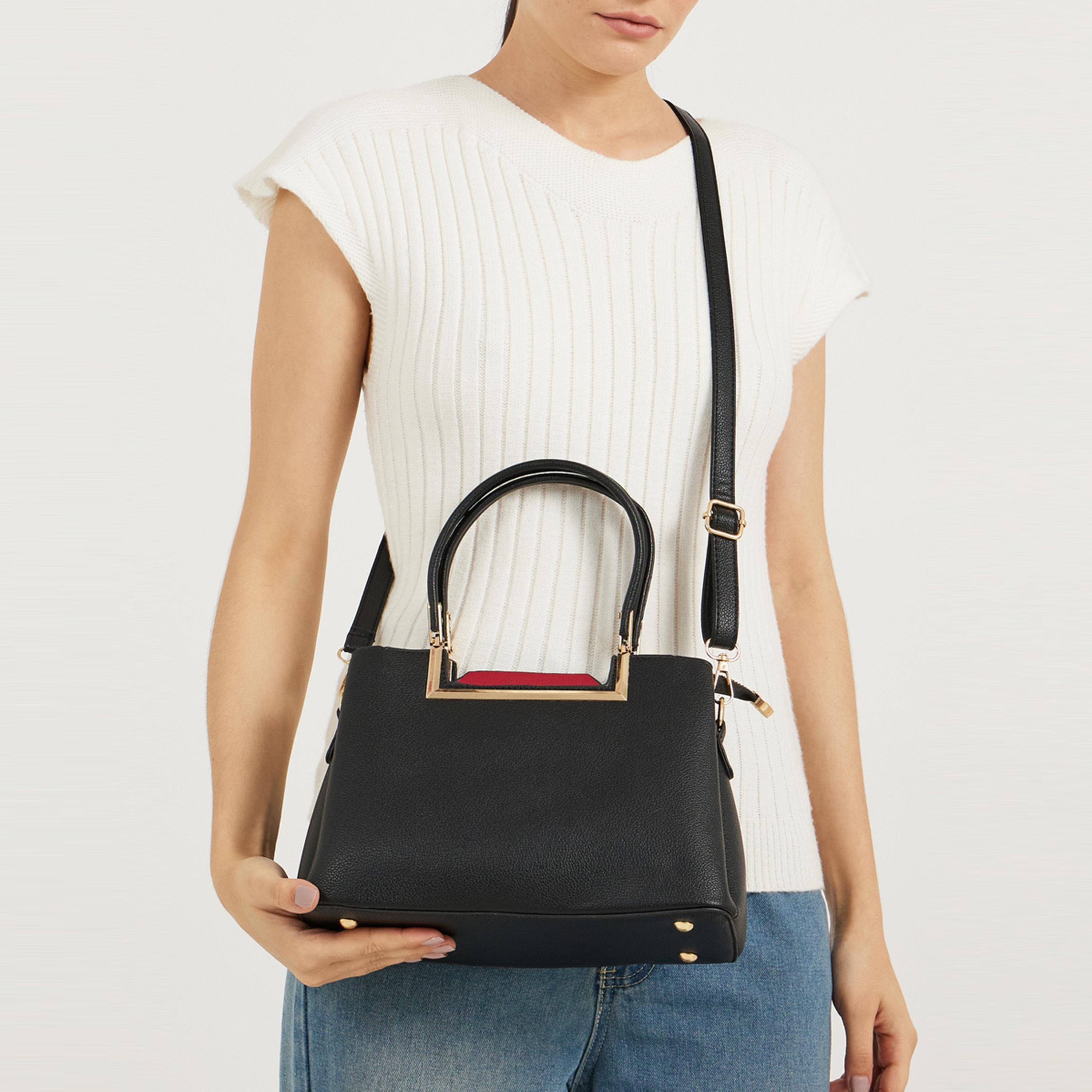 Styli Metal Accent Shoulder Bag With Dual Handle-women-bagsandwallets-handbags-image-2