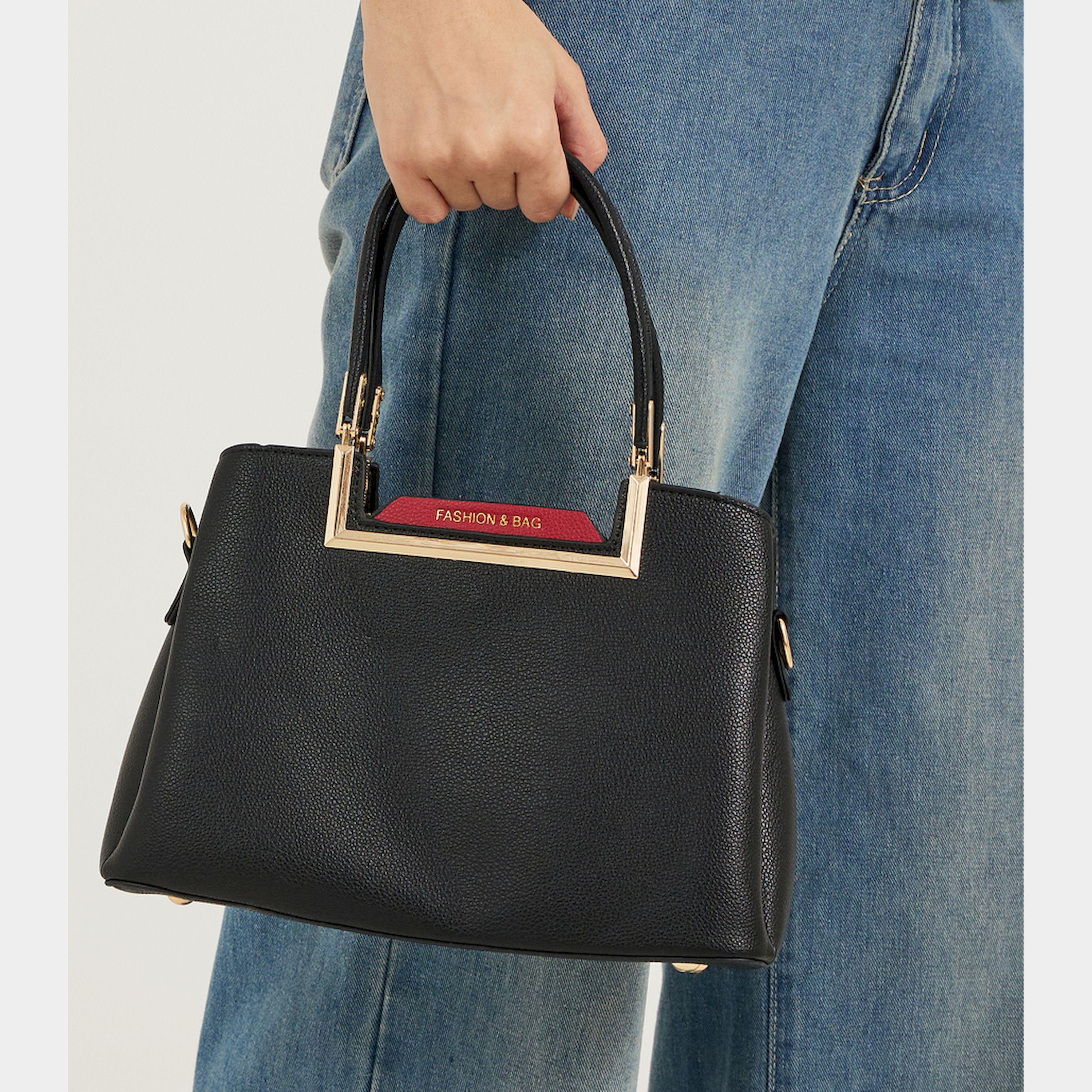 Styli Metal Accent Shoulder Bag With Dual Handle-women-bagsandwallets-handbags-image-3