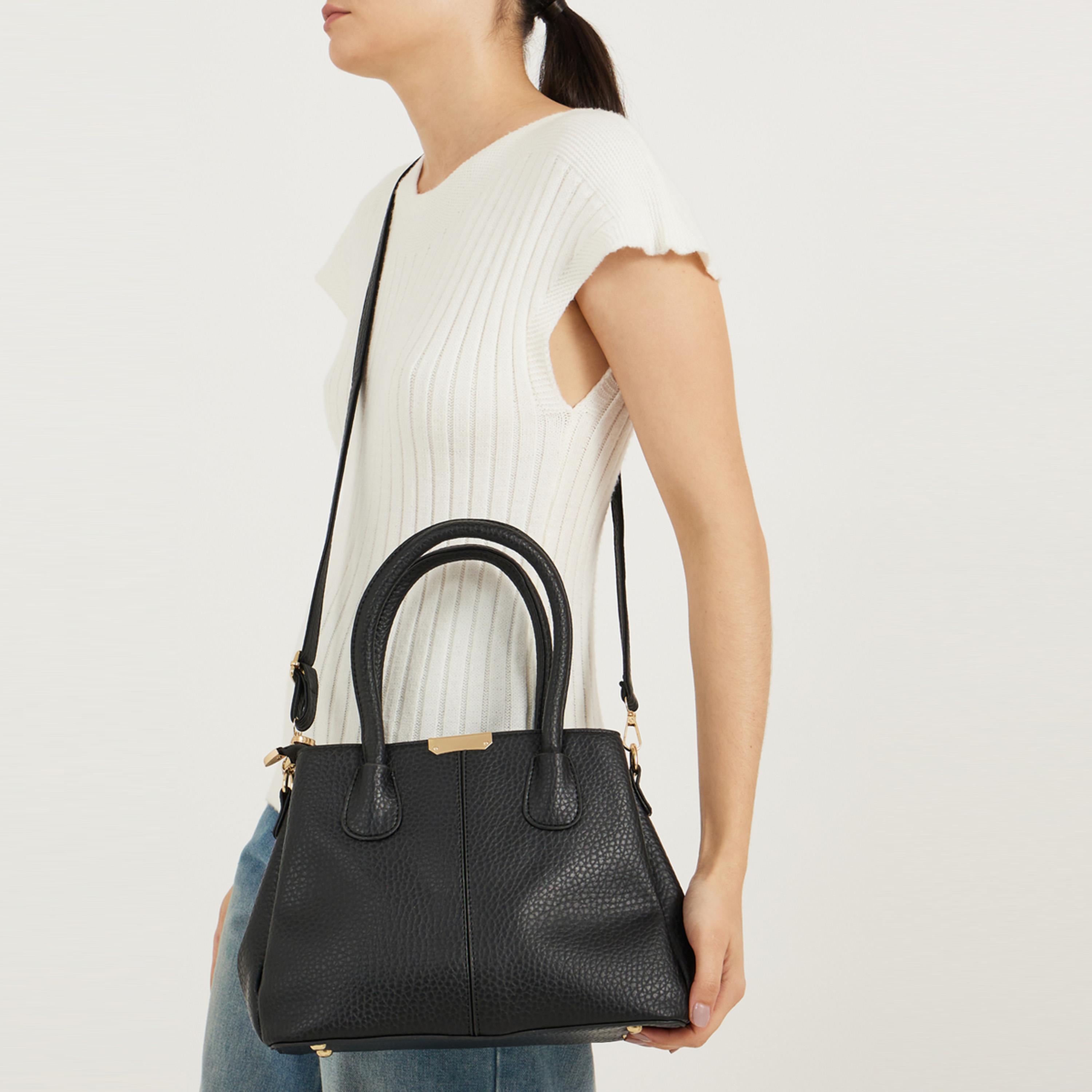 Styli Pebble Textured Handbag With Purse Set-women-bagsandwallets-handbags-image-2