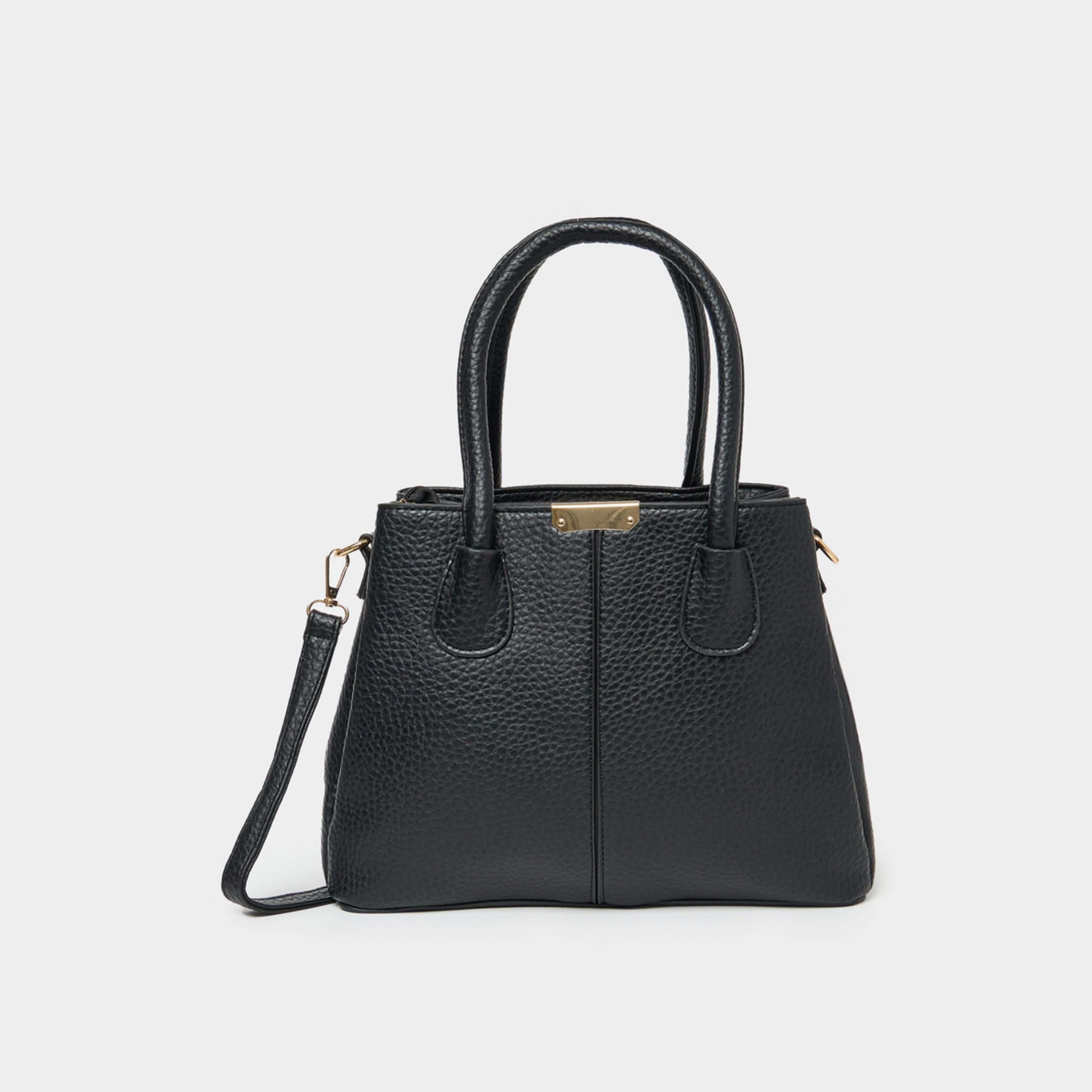 Styli Pebble Textured Handbag With Purse Set-women-bagsandwallets-handbags-image-4