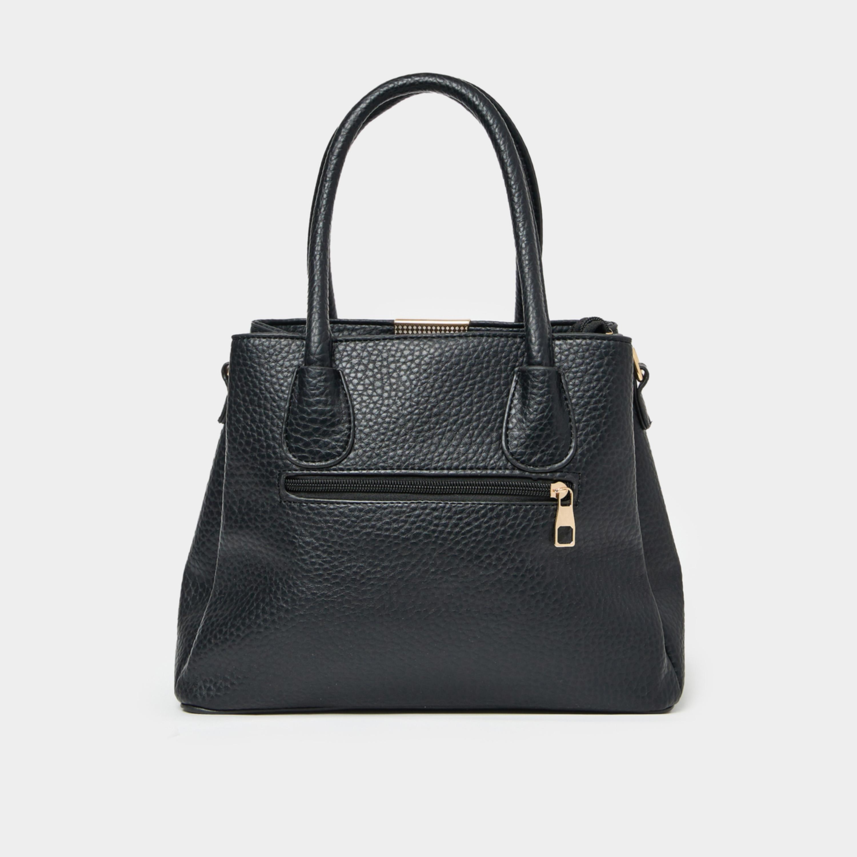 Styli Pebble Textured Handbag With Purse Set-women-bagsandwallets-handbags-image-6