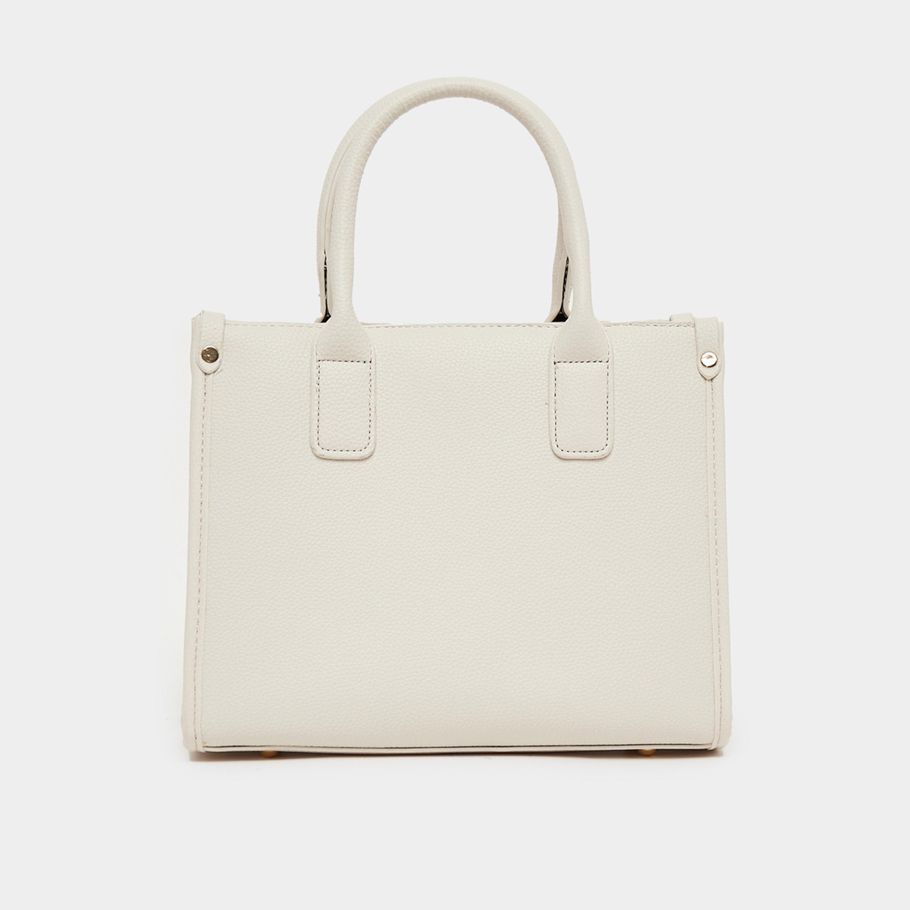 Styli Textured Handbag With Turn-Lock Closure-women-bagsandwallets-handbags-image-4