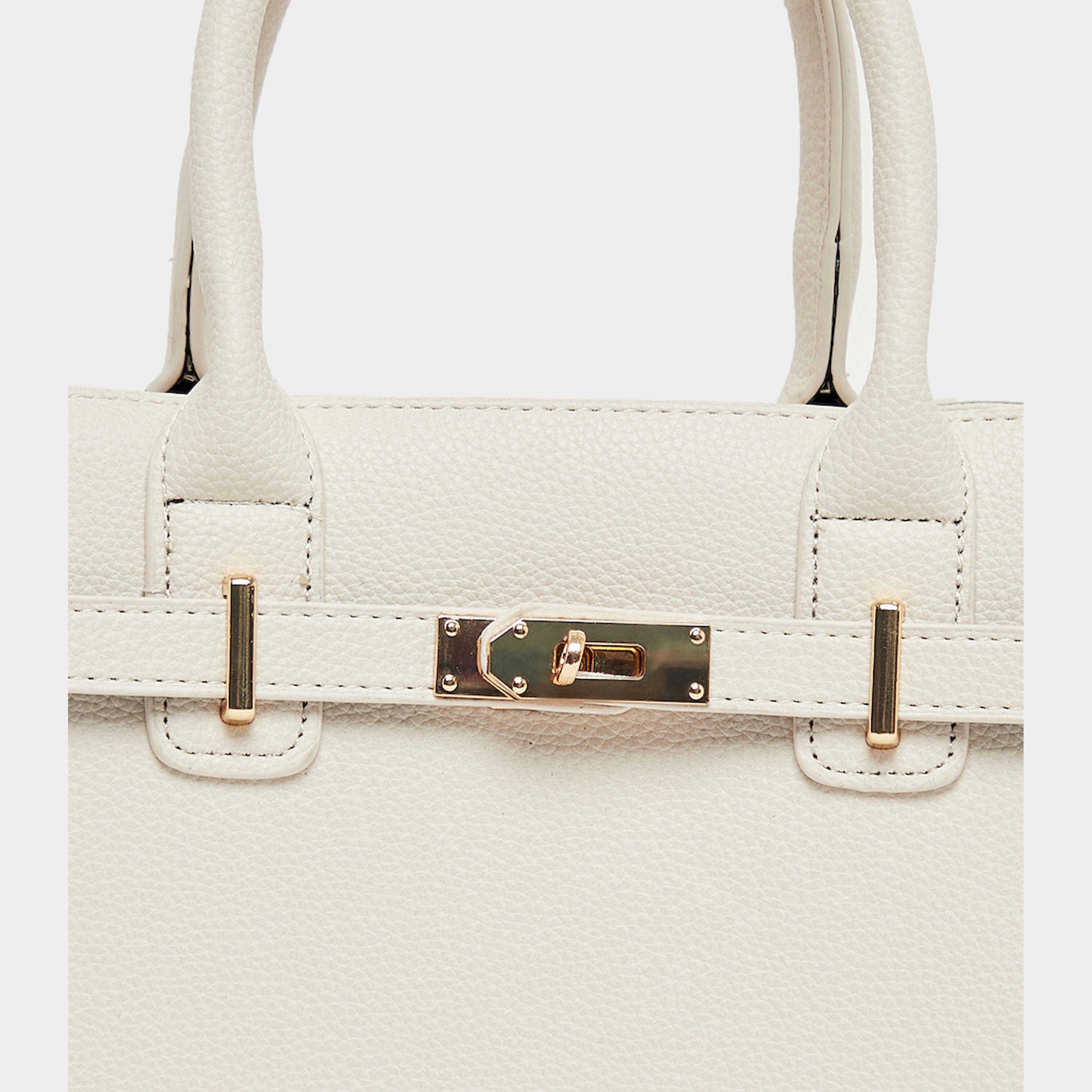 Styli Textured Handbag With Turn-Lock Closure-women-bagsandwallets-handbags-image-5