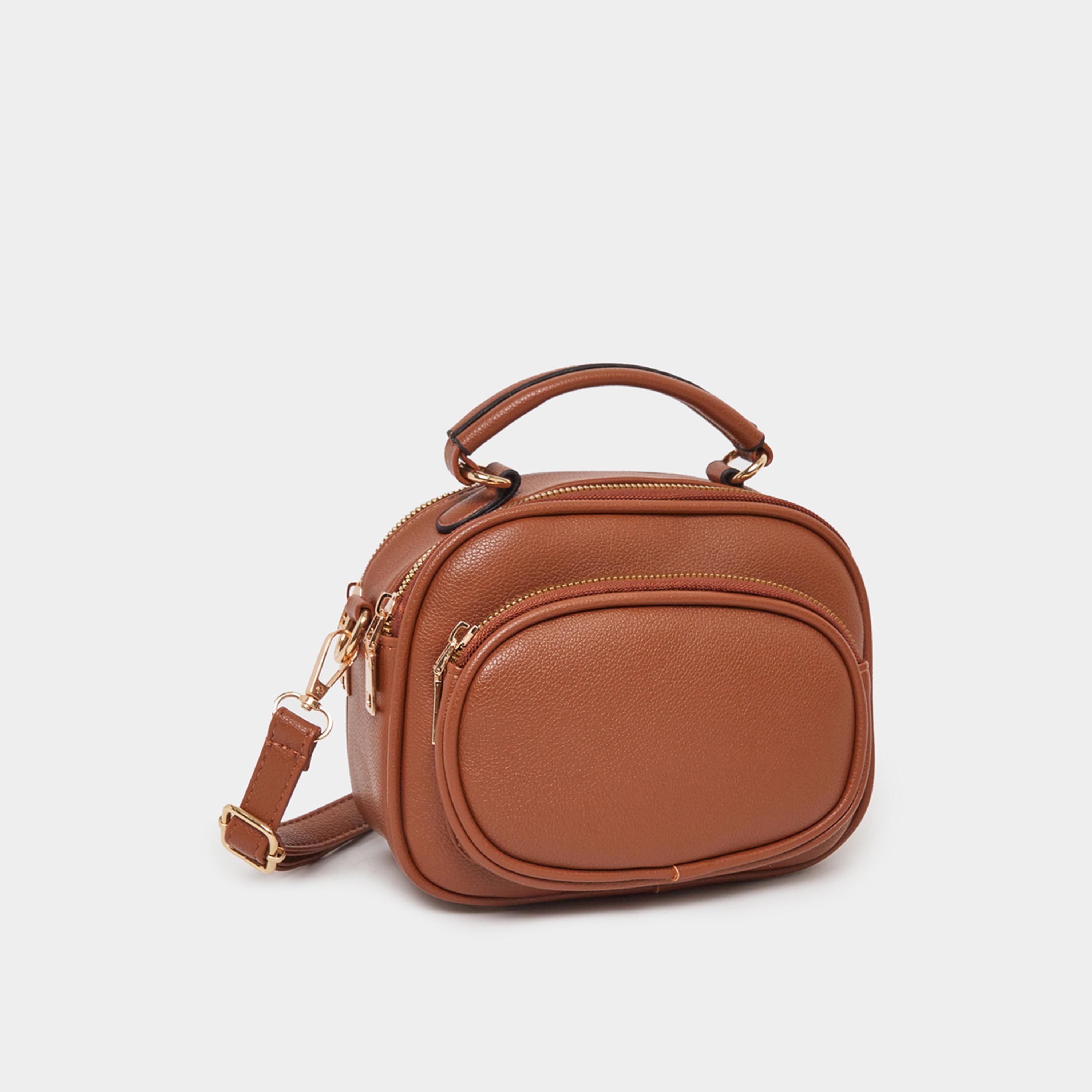 Styli Solid Crossbody Bag With Top Handle-women-bagsandwallets-handbags-image-1