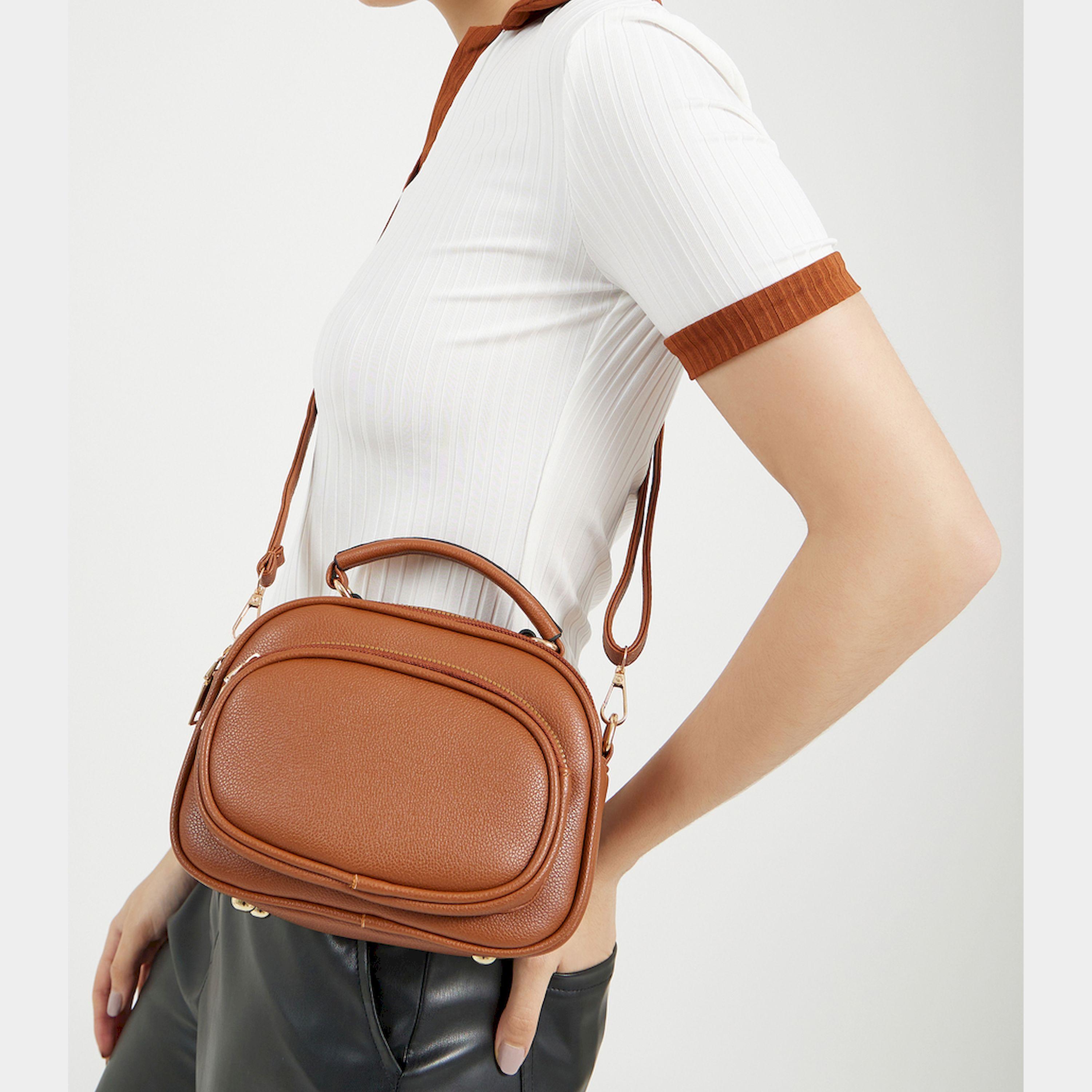 Styli Solid Crossbody Bag With Top Handle-women-bagsandwallets-handbags-image-2