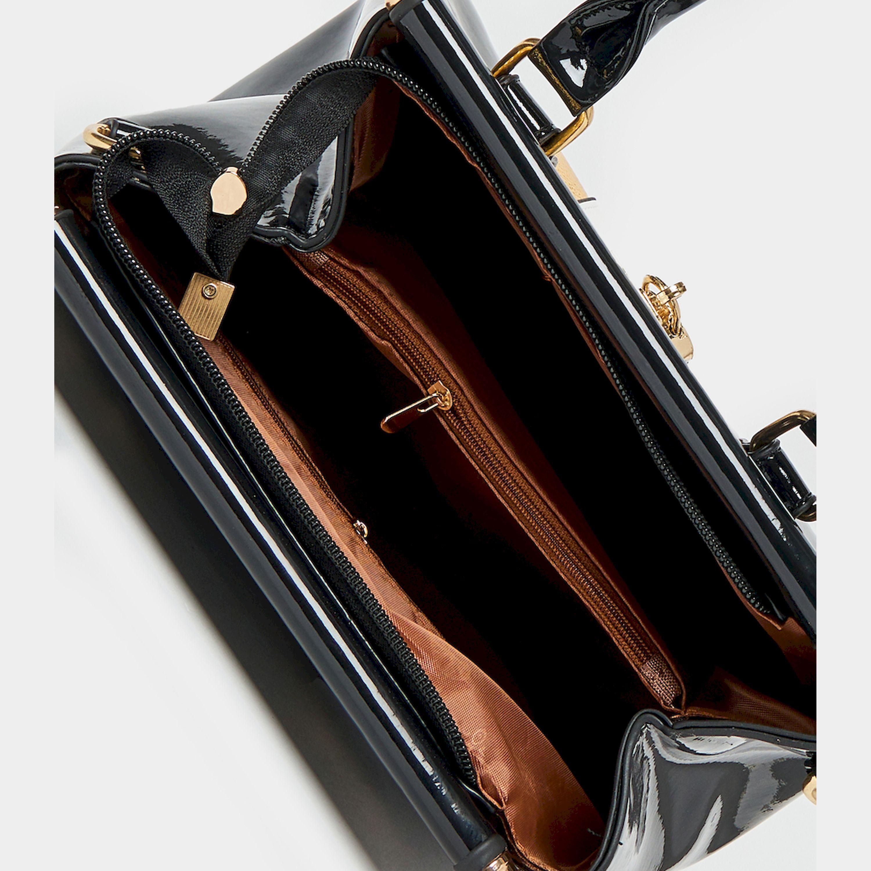 Styli Metallic Panel Textured Handbag With Zip Closure-women-bagsandwallets-handbags-image-6