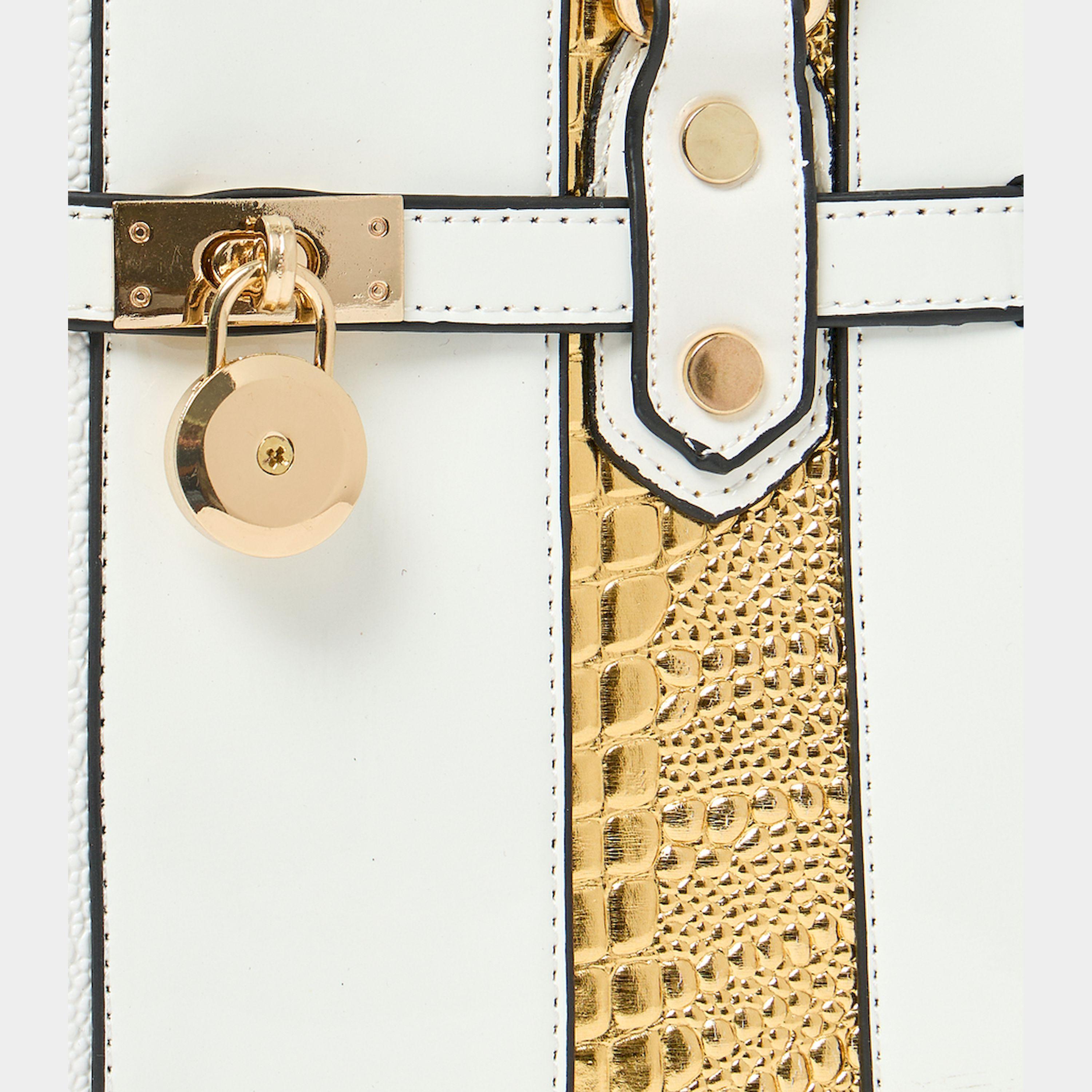 Styli Metallic Croc Skin Texture Handbag With Top Handle-women-bagsandwallets-handbags-image-4