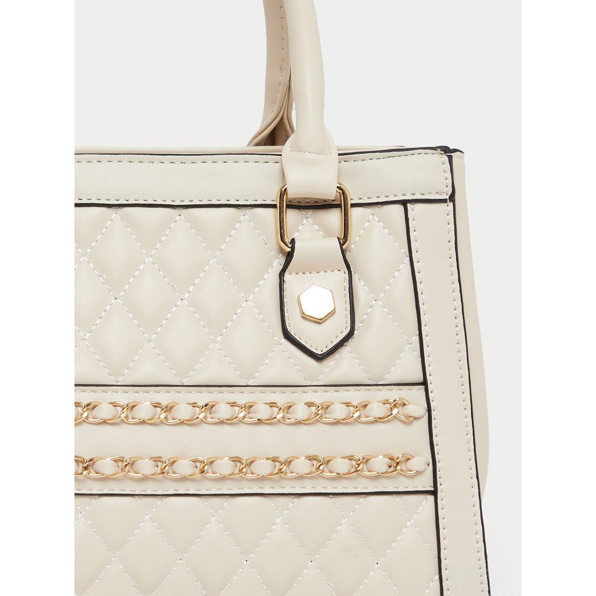 Quilted Handbag with Adjustable Strap and Zip Closure-women-bagsandwallets-handbags-image-5