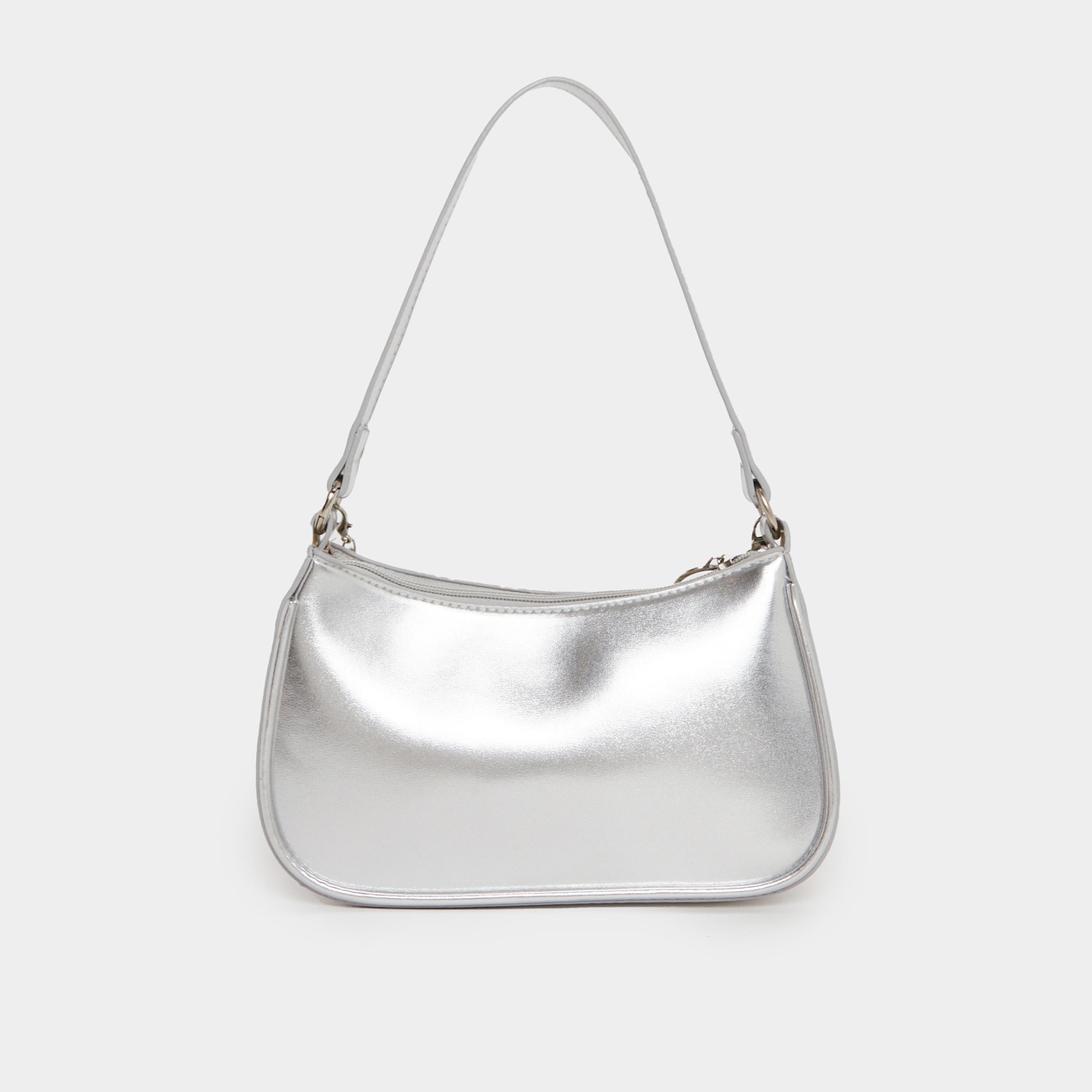 Styli Metallic Chain Shoulder Bag With Zip Closure-women-bagsandwallets-handbags-image-3