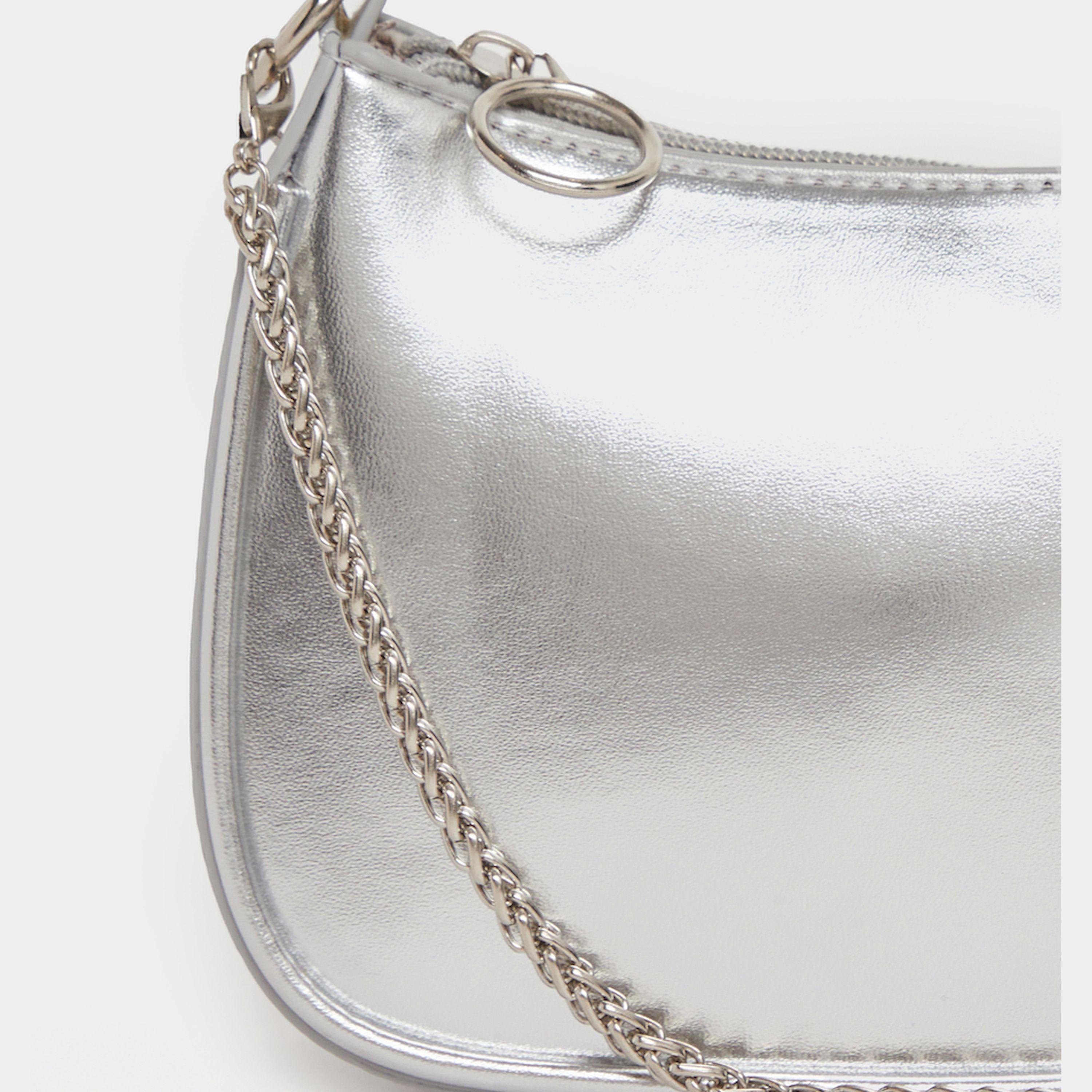 Styli Metallic Chain Shoulder Bag With Zip Closure-women-bagsandwallets-handbags-image-4