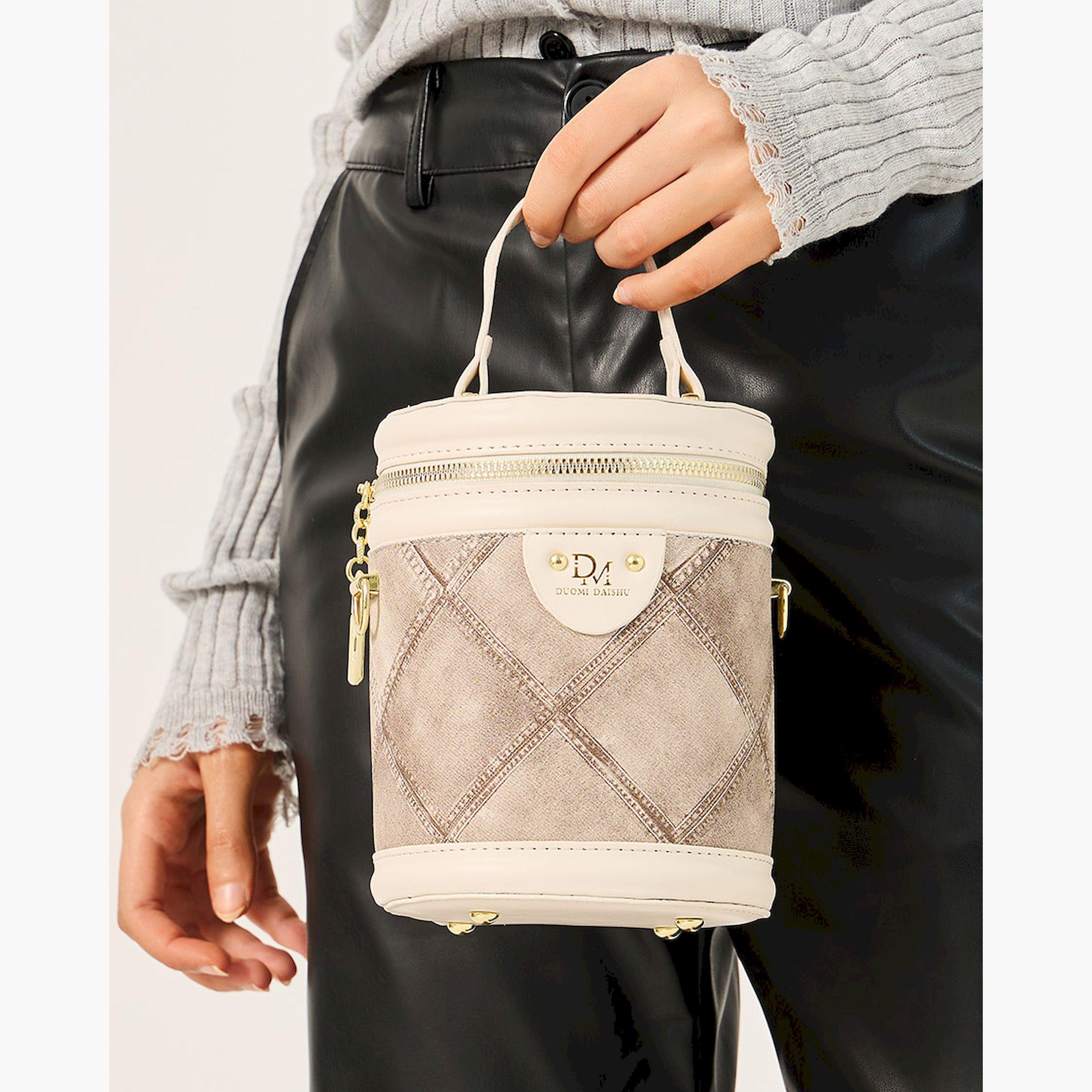 Styli Quilted Bucket Bag with Detachable Sling Strap-women-bagsandwallets-handbags-image-3