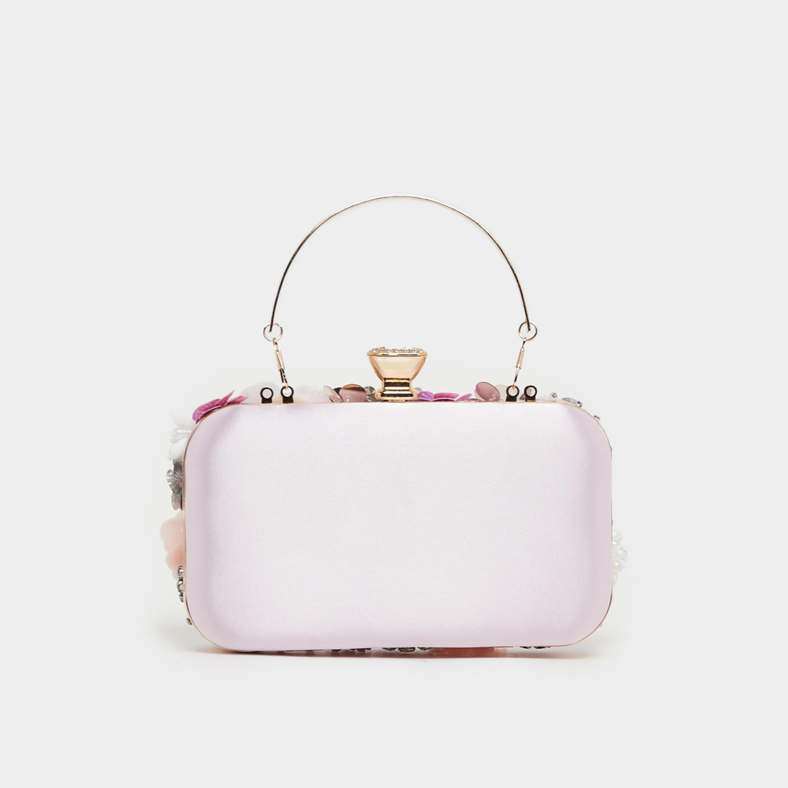 ستايلي - حقيبة كلاتش مزينة بالخرز والأزهار مع حزام سلسلة-women-bagsandwallets-handbags-image-4