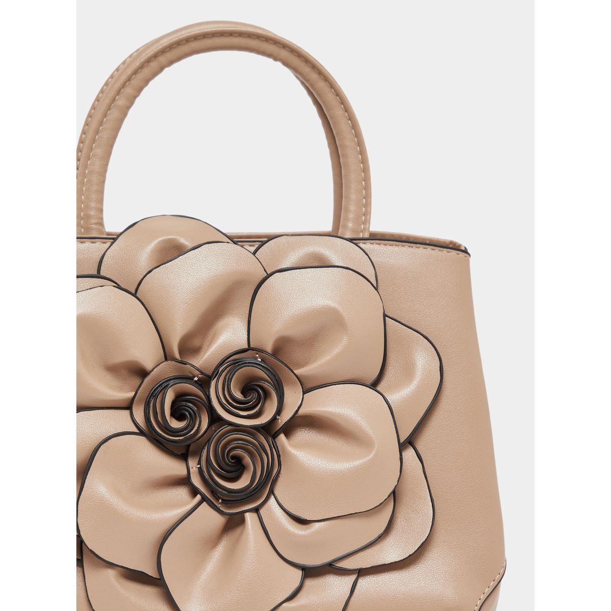 شنطة مزينة بزهرة بمقبض مزدوج-women-bagsandwallets-handbags-image-3