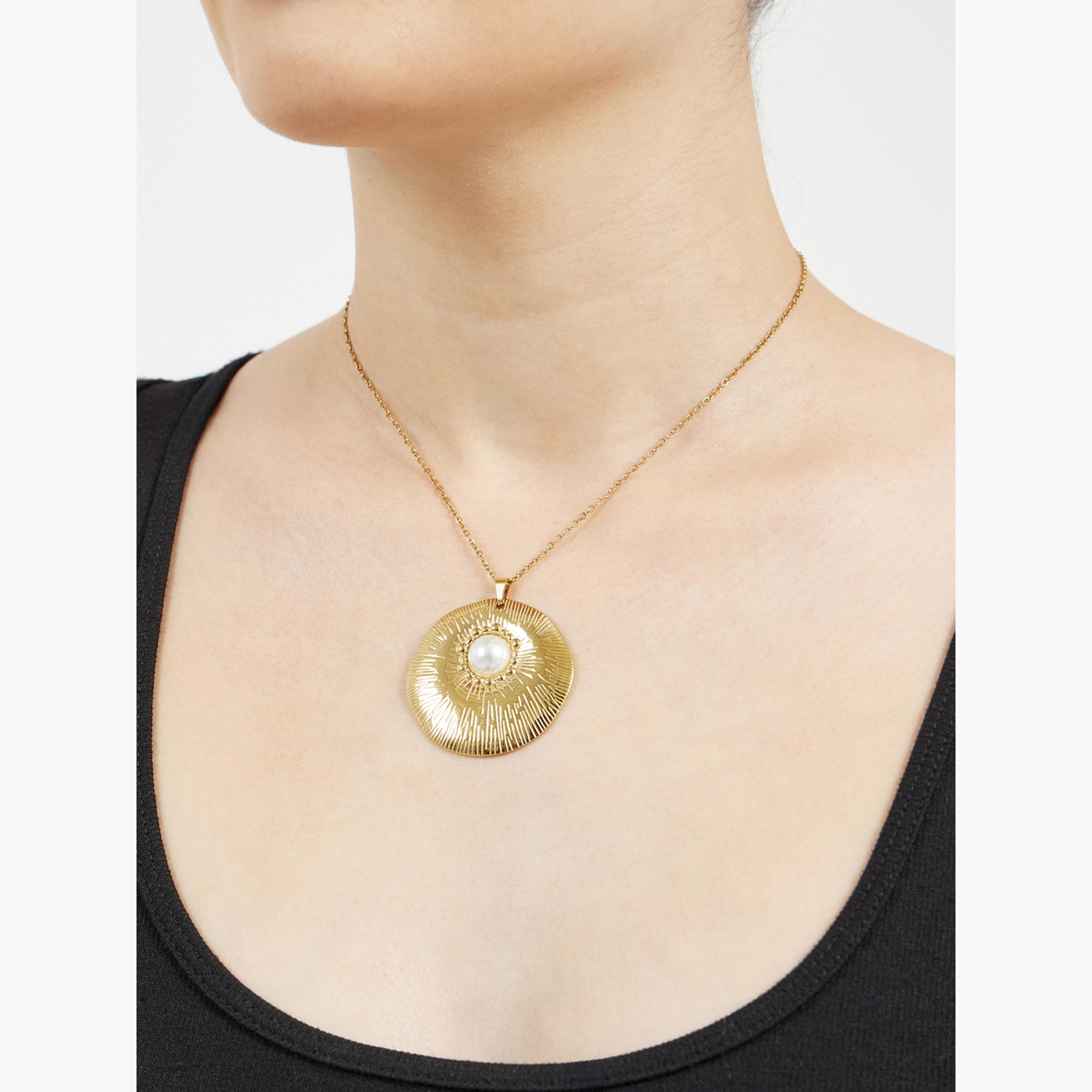 Styli Faux Pearl Embellished Pendant Necklace-women-watchesandjewellery-jewellery-necklacesandpendants-image-1