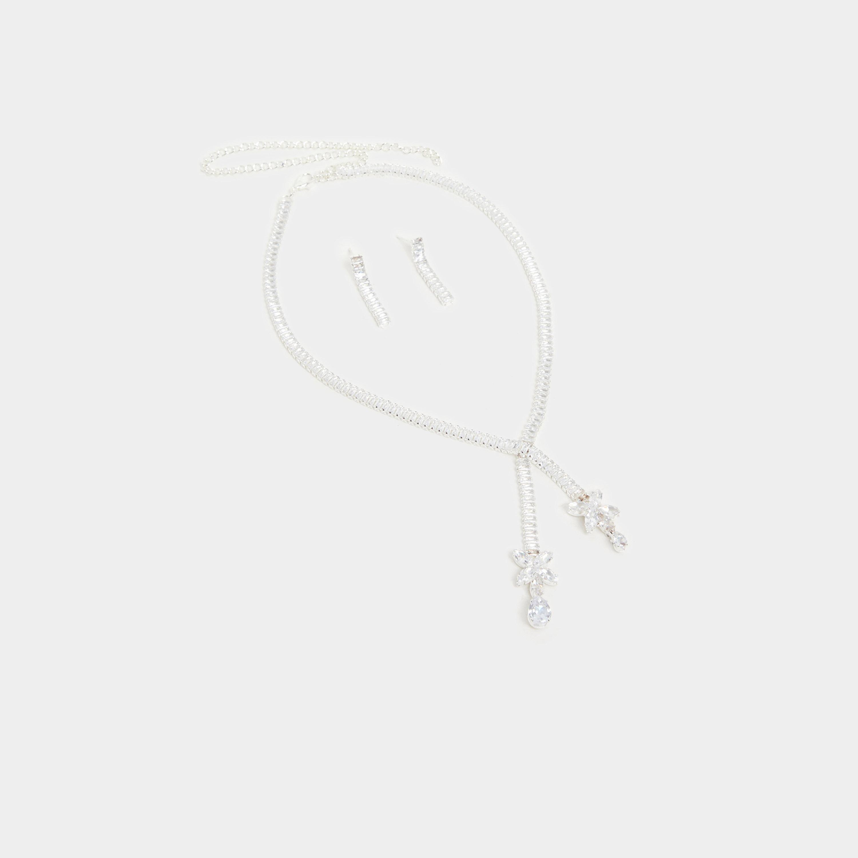 ستايلي - طقم مجوهرات مزين من قلادة وأقراط-women-watchesandjewellery-jewellery-jewellerysets-image-2