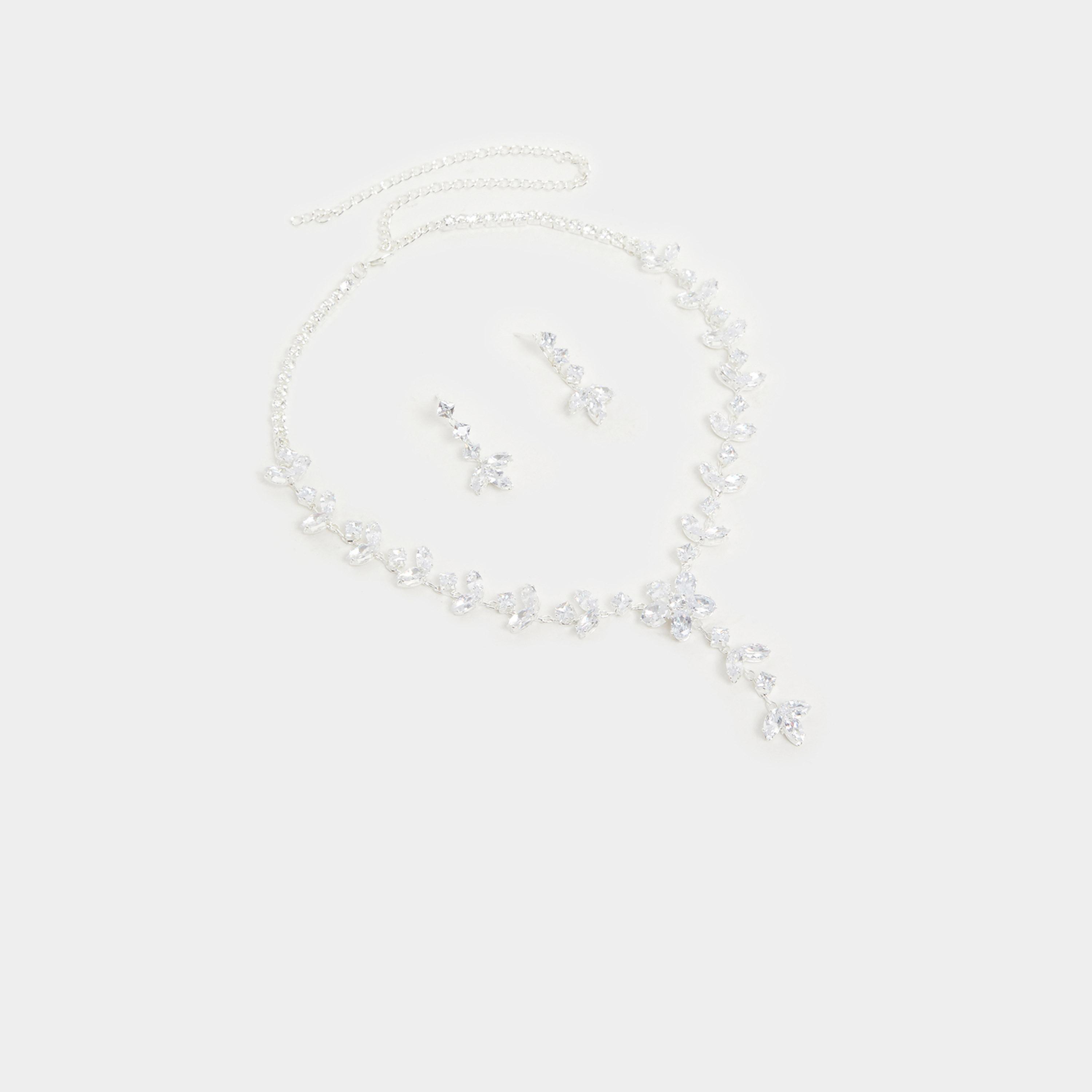 ستايلي - طقم مجوهرات مزين من قلادة وأقراط-women-watchesandjewellery-jewellery-jewellerysets-image-2
