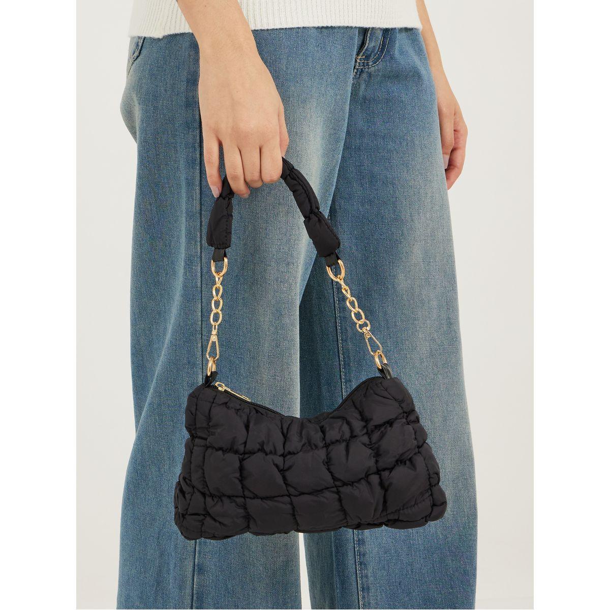 Styli  Quilted Shoulder Bag with Detachable Strap and Zip Closure-women-bagsandwallets-handbags-image-3