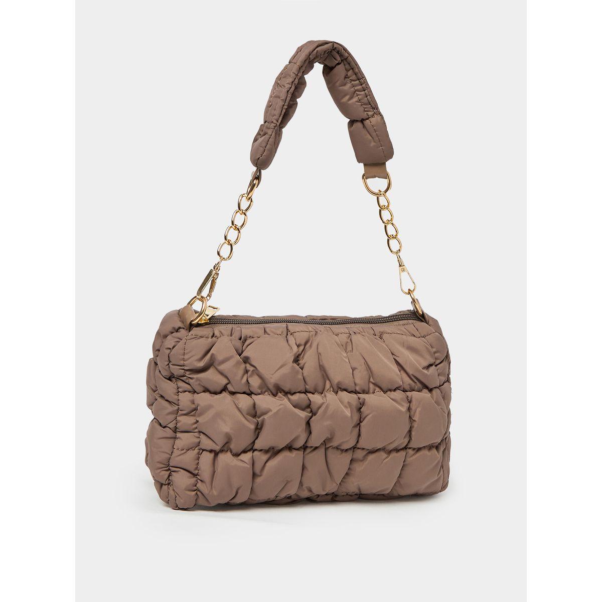 Styli  Quilted Shoulder Bag with Detachable Strap and Zip Closure-women-bagsandwallets-handbags-image-1