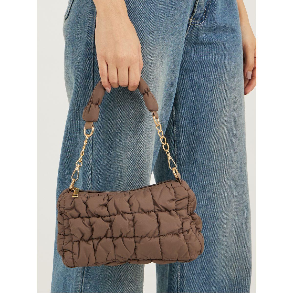 Styli  Quilted Shoulder Bag with Detachable Strap and Zip Closure-women-bagsandwallets-handbags-image-3