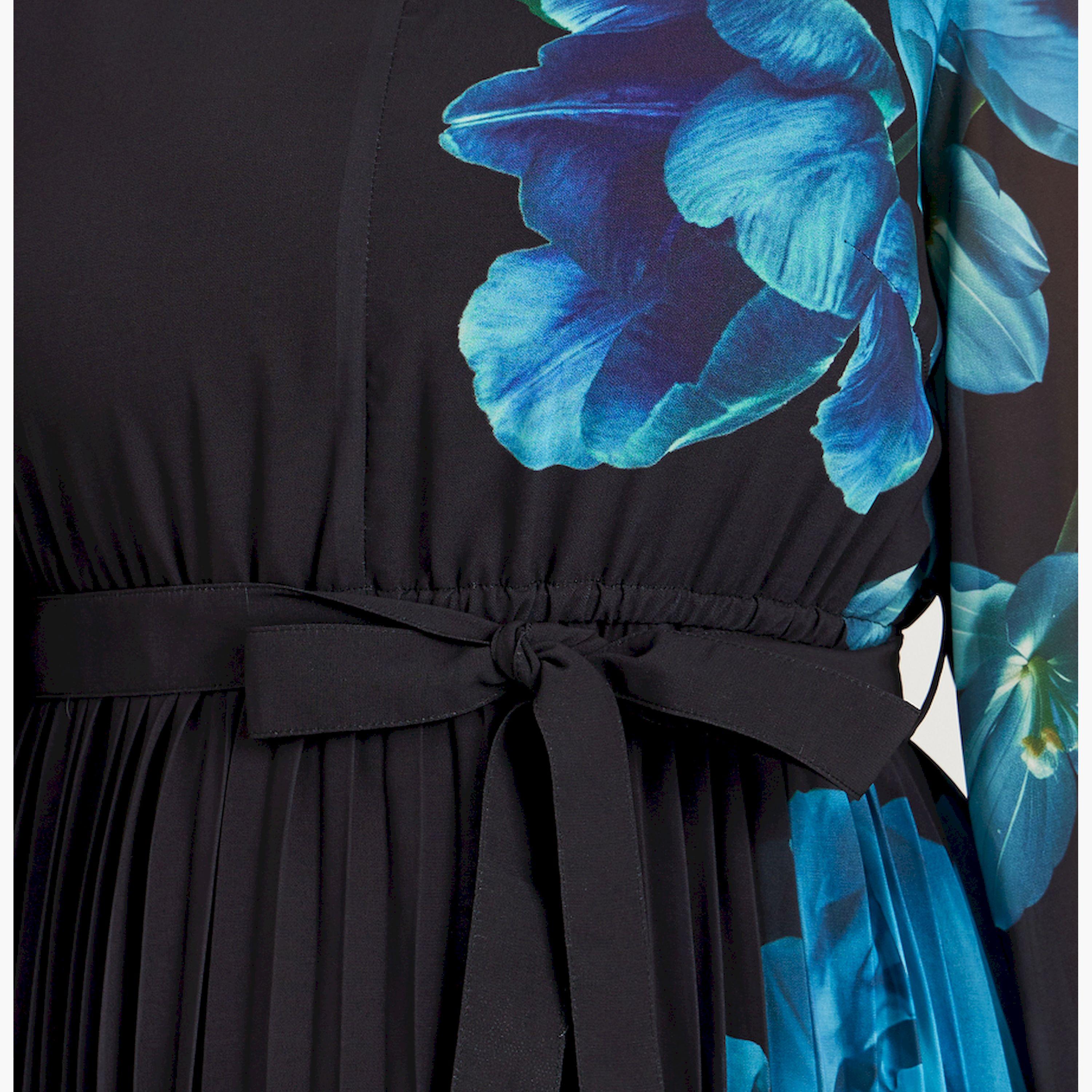 ستايلي - فستان ماكسي بنقشة زهور بمقاسات كبيرة وقصة A-women-clothing-dresses-image-4