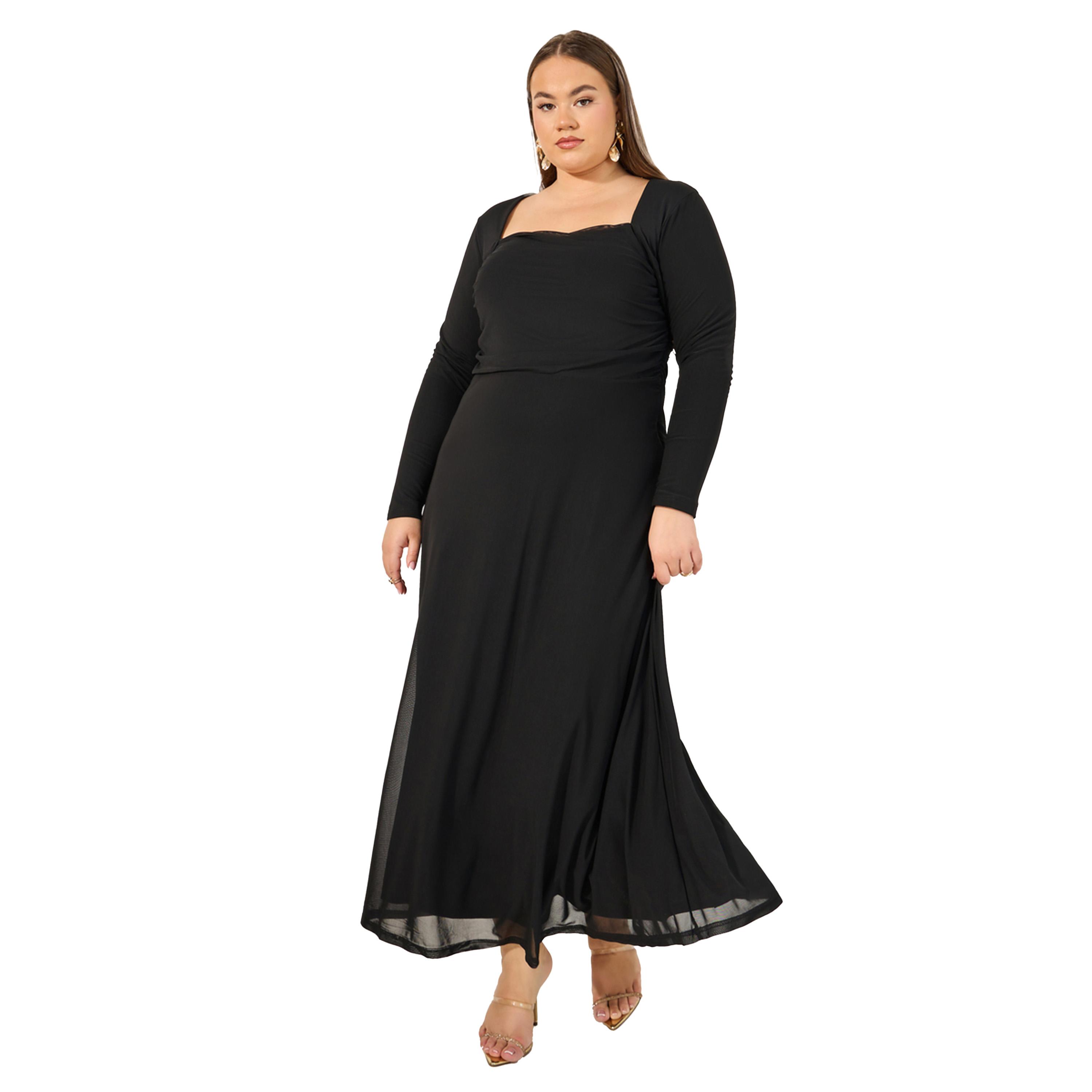 Styli Plus Size Square Neck A-Line Maxi Dress-women-clothing-dresses-image-2