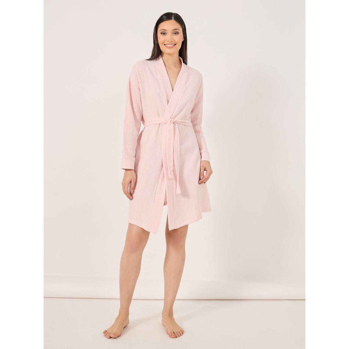 Styli Cotton Gauze Belted Robe-women-clothing-nightwear-robes-image-1