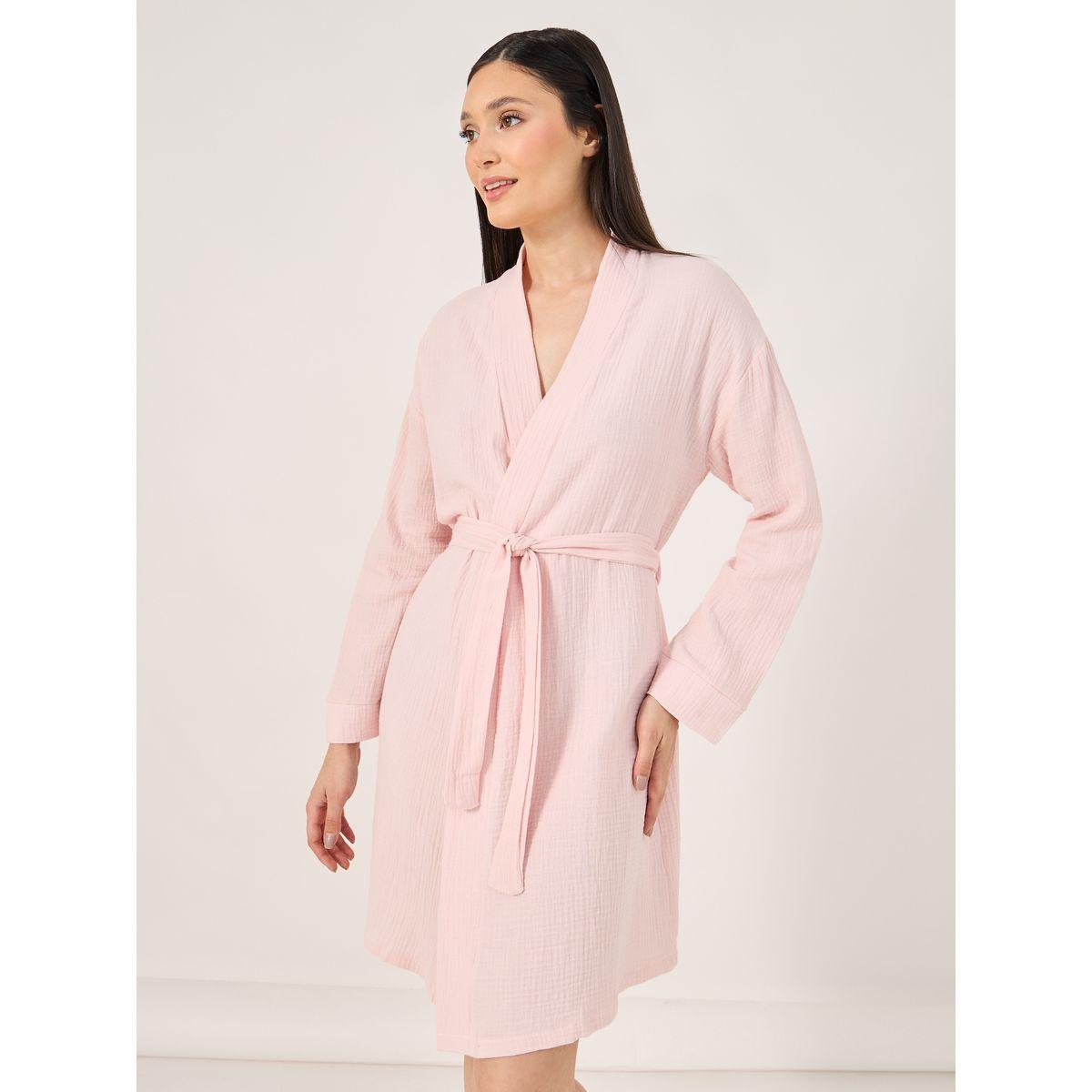 Styli Cotton Gauze Belted Robe-women-clothing-nightwear-robes-image-2