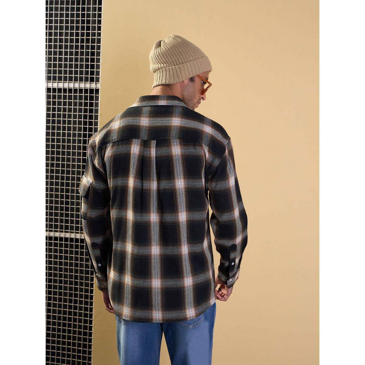 Mascln Sassafras X Styli  Checked Oversized Shirt with Utility Pocket Detail-men-clothing-shirts-image-5
