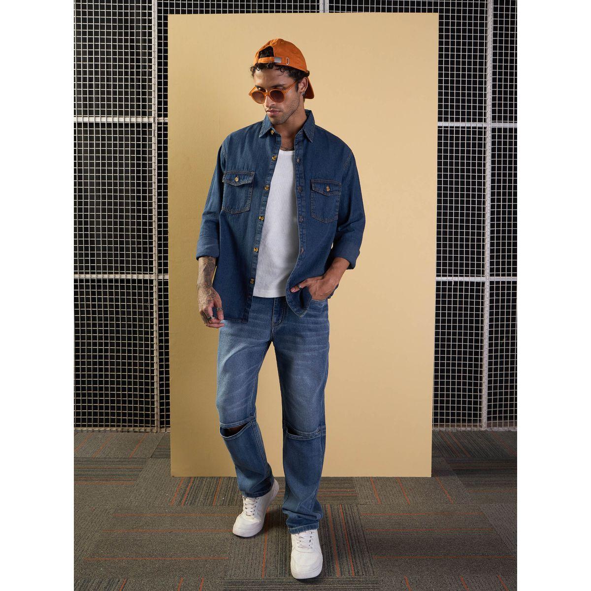 قميص بقصة مريحة مع تفاصيل جيوب ماسكلن ساسافراس × ستايلي-men-clothing-shirts-image-2