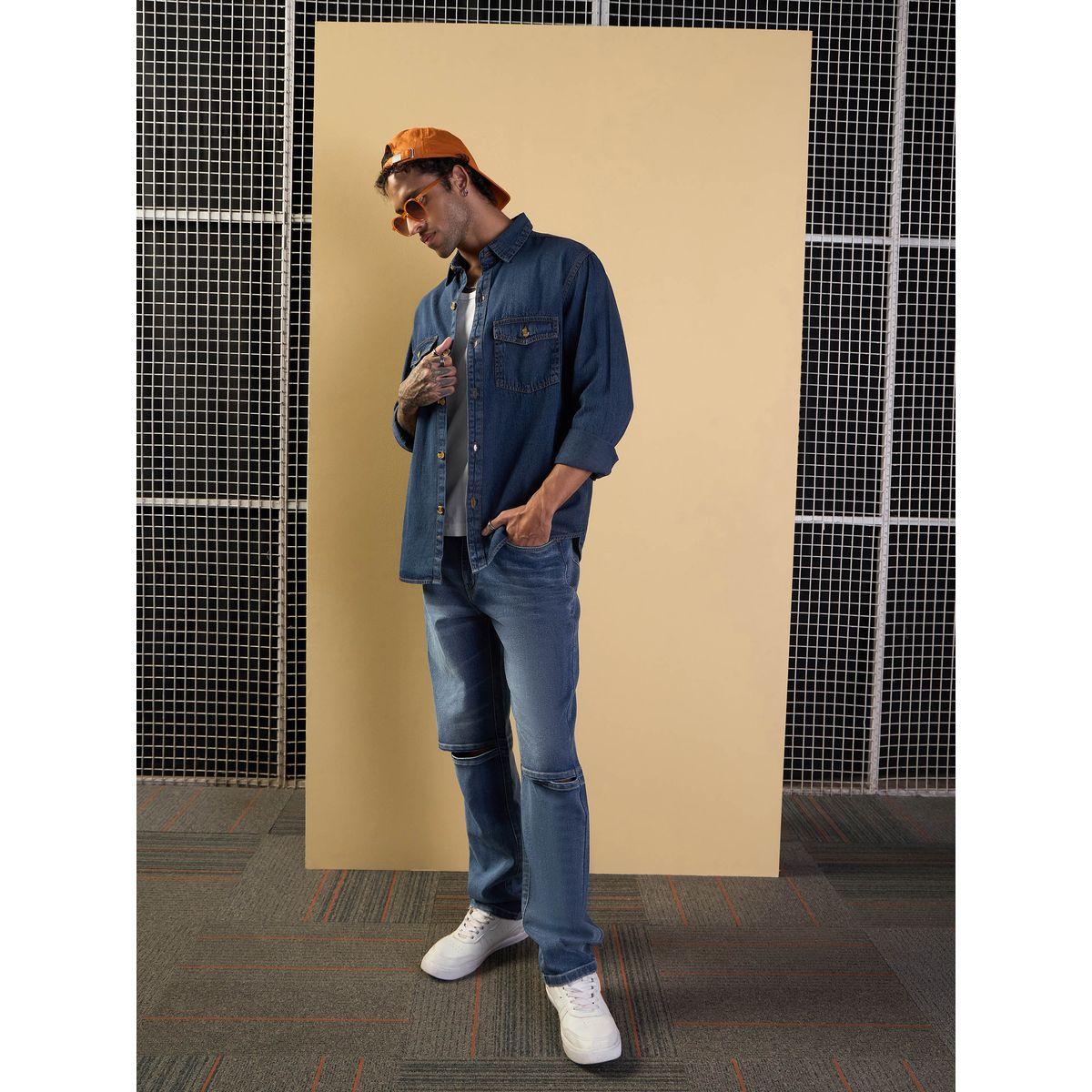 قميص بقصة مريحة مع تفاصيل جيوب ماسكلن ساسافراس × ستايلي-men-clothing-shirts-image-7