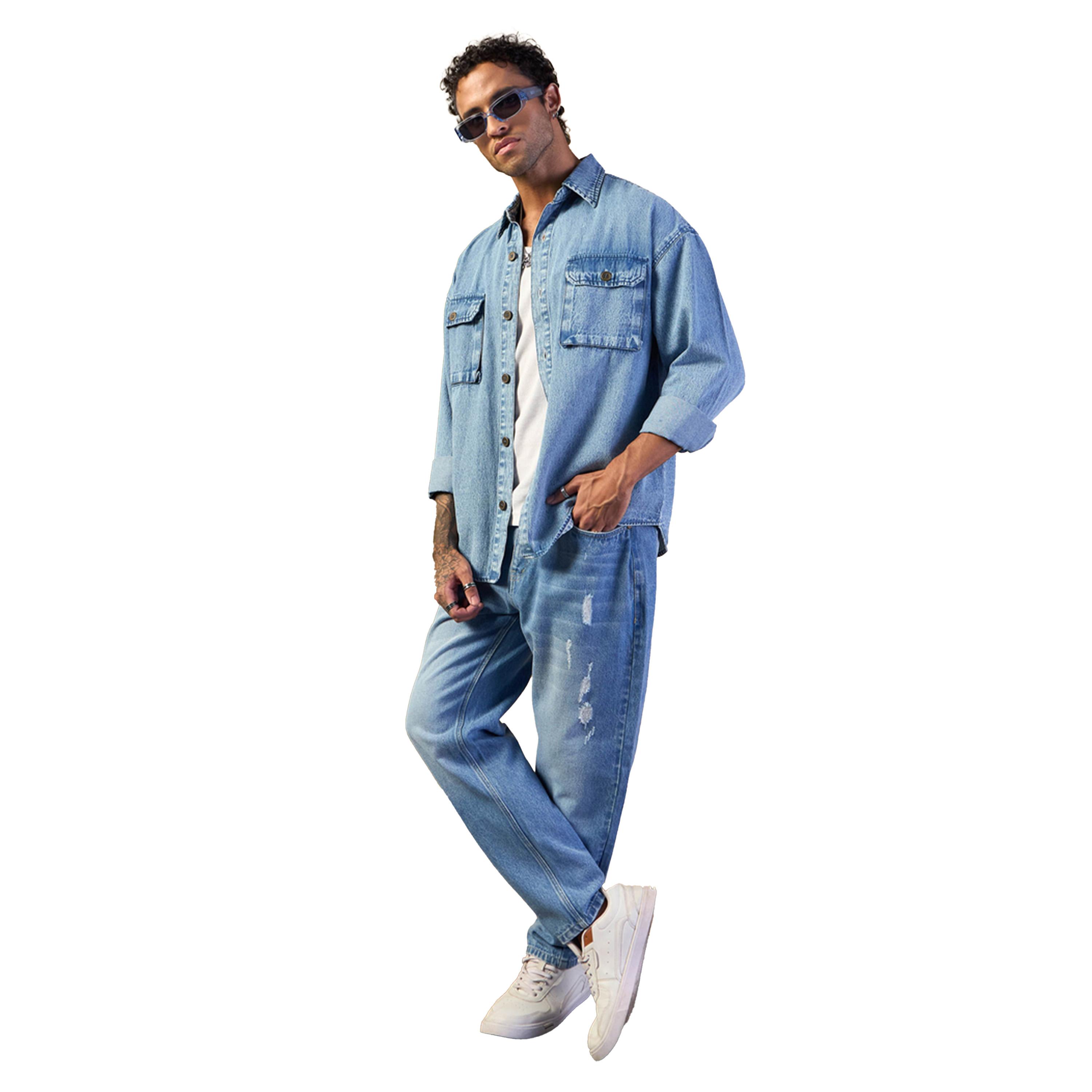 Mascln Sassafras X Styli Washed Denim Oversized Shacket-men-clothing-shirts-image-2