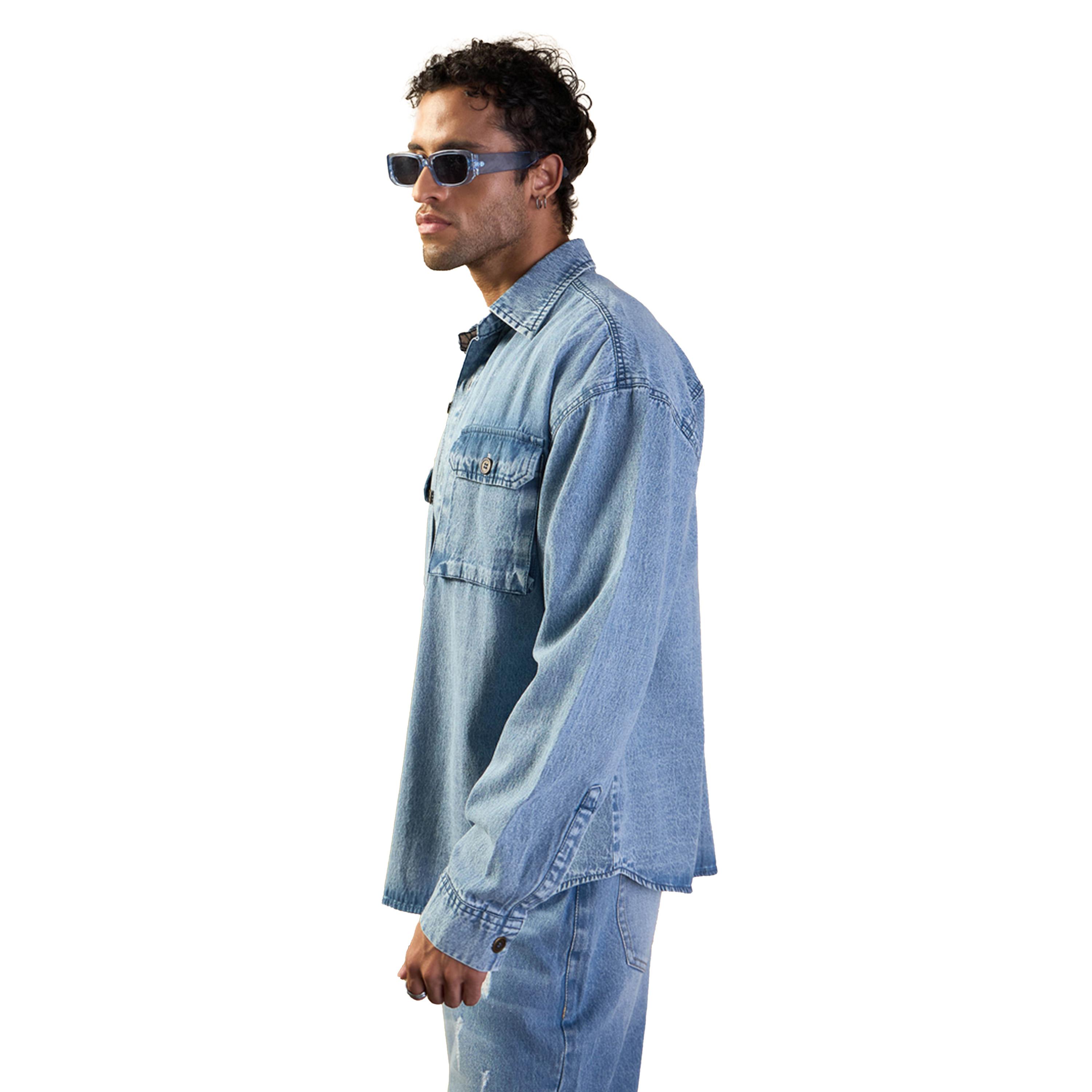 Mascln Sassafras X Styli Washed Denim Oversized Shacket-men-clothing-shirts-image-3