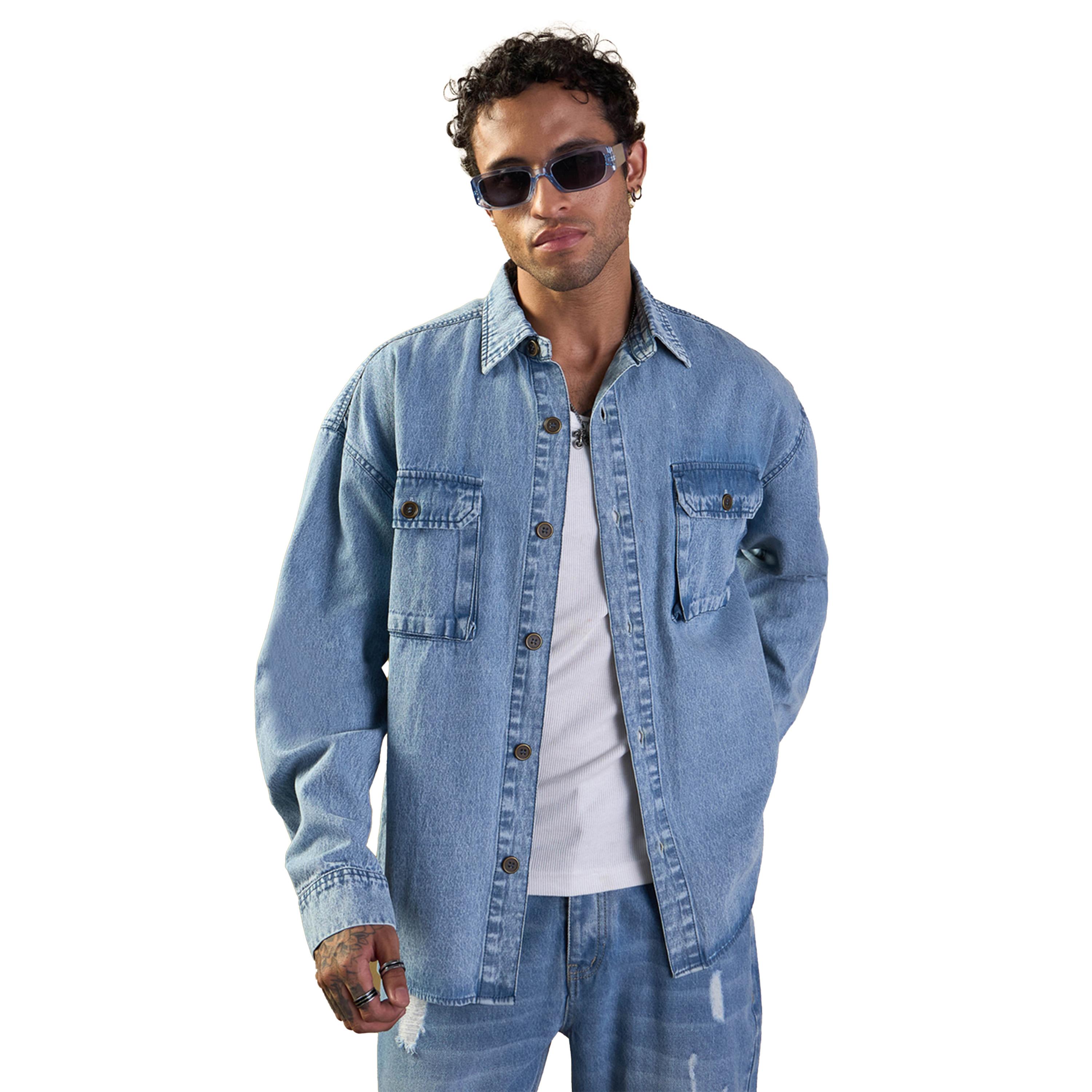 Mascln Sassafras X Styli Washed Denim Oversized Shacket-men-clothing-shirts-image-6