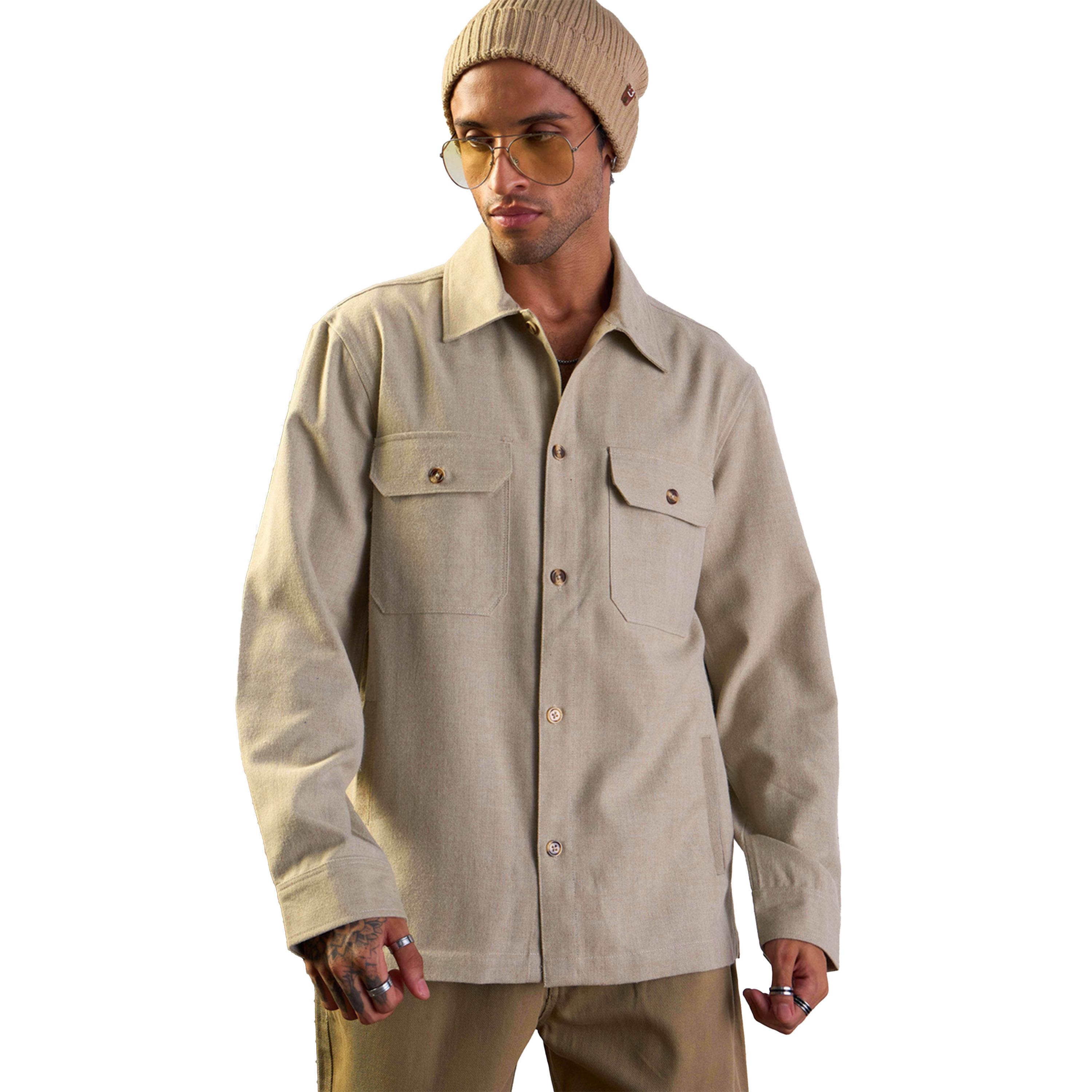 ماسكلن ساسافراس × ستايلي - جاكيت سادة بجيوب جانبية وقصة مريحة-men-clothing-shirts-image-1