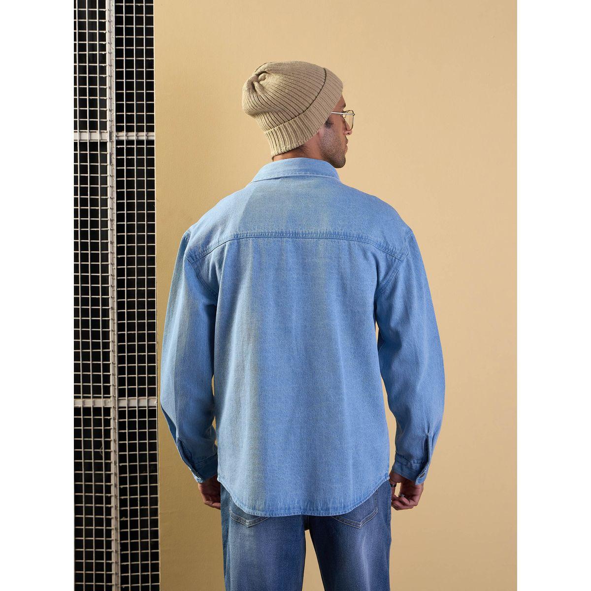 شاكيت فضفاض بنمط كتل الألوان مع تفاصيل جيوب ماسكلن ساسافراس × ستايلي-men-clothing-shirts-image-5