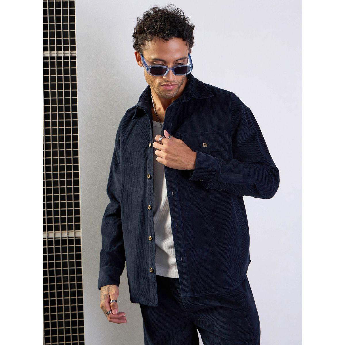 شاكيت كاردوري بتفاصيل جيوب مع أزرار ماسكلن ساسافراس × ستايلي-men-clothing-shirts-image-1