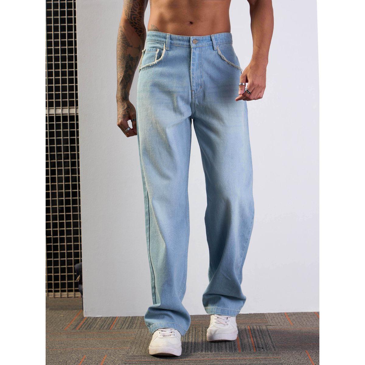 جينز باجي بقصة مريحة وخصر متوسط ماسكلن ساسافراس × ستايلي-men-clothing-bottoms-jeans-image-1