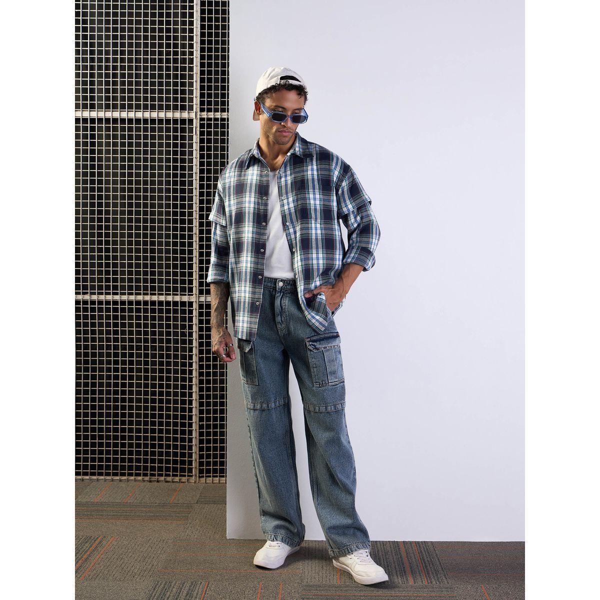 Mascln Sassafras X Styli  Mid Rise Relaxed Fit Baggy Jeans with Cargo Pockets-men-clothing-bottoms-jeans-image-2