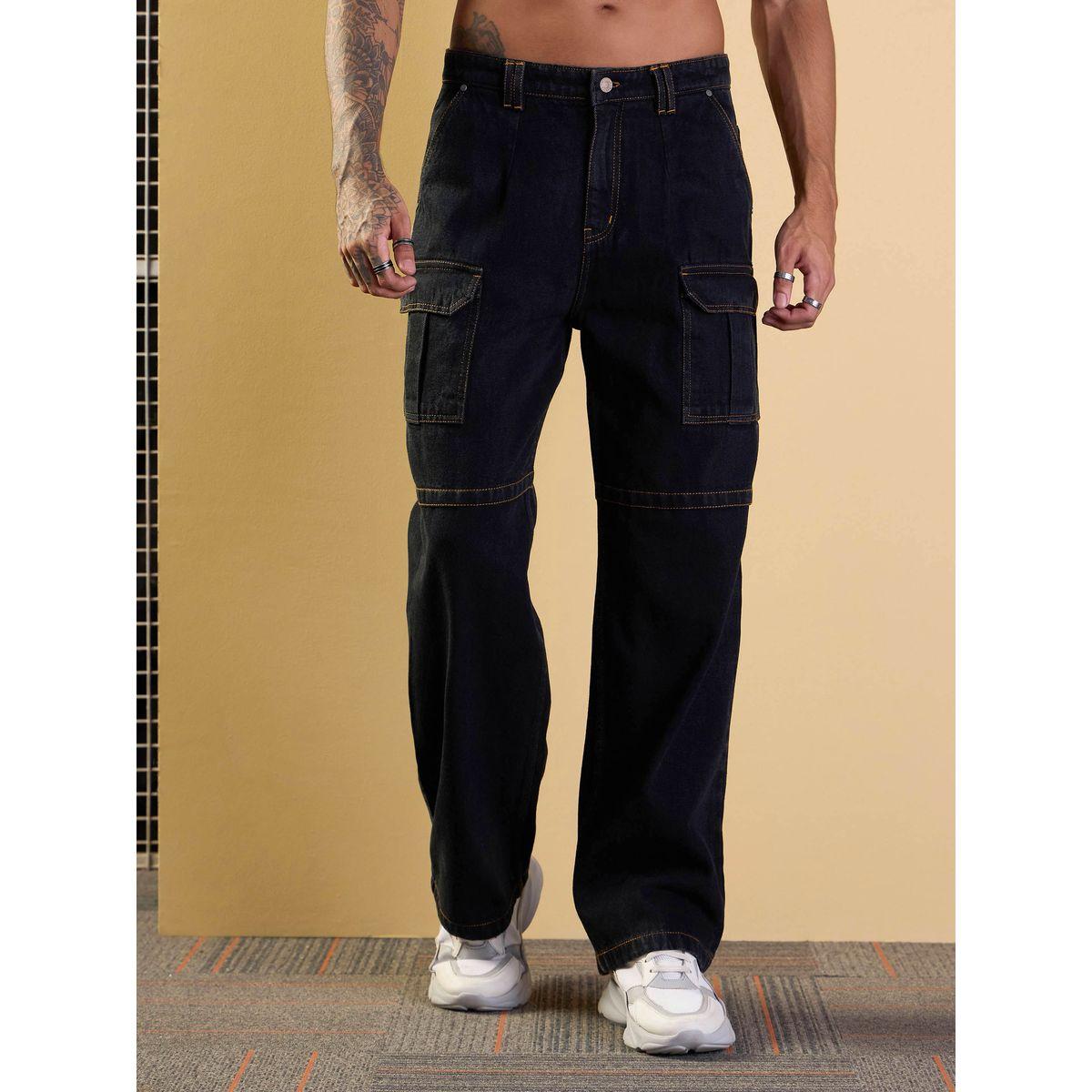 Mascln Sassafras X Styli  Mid Rise Relaxed Fit Baggy Jeans with Cargo Pockets-men-clothing-bottoms-jeans-image-1