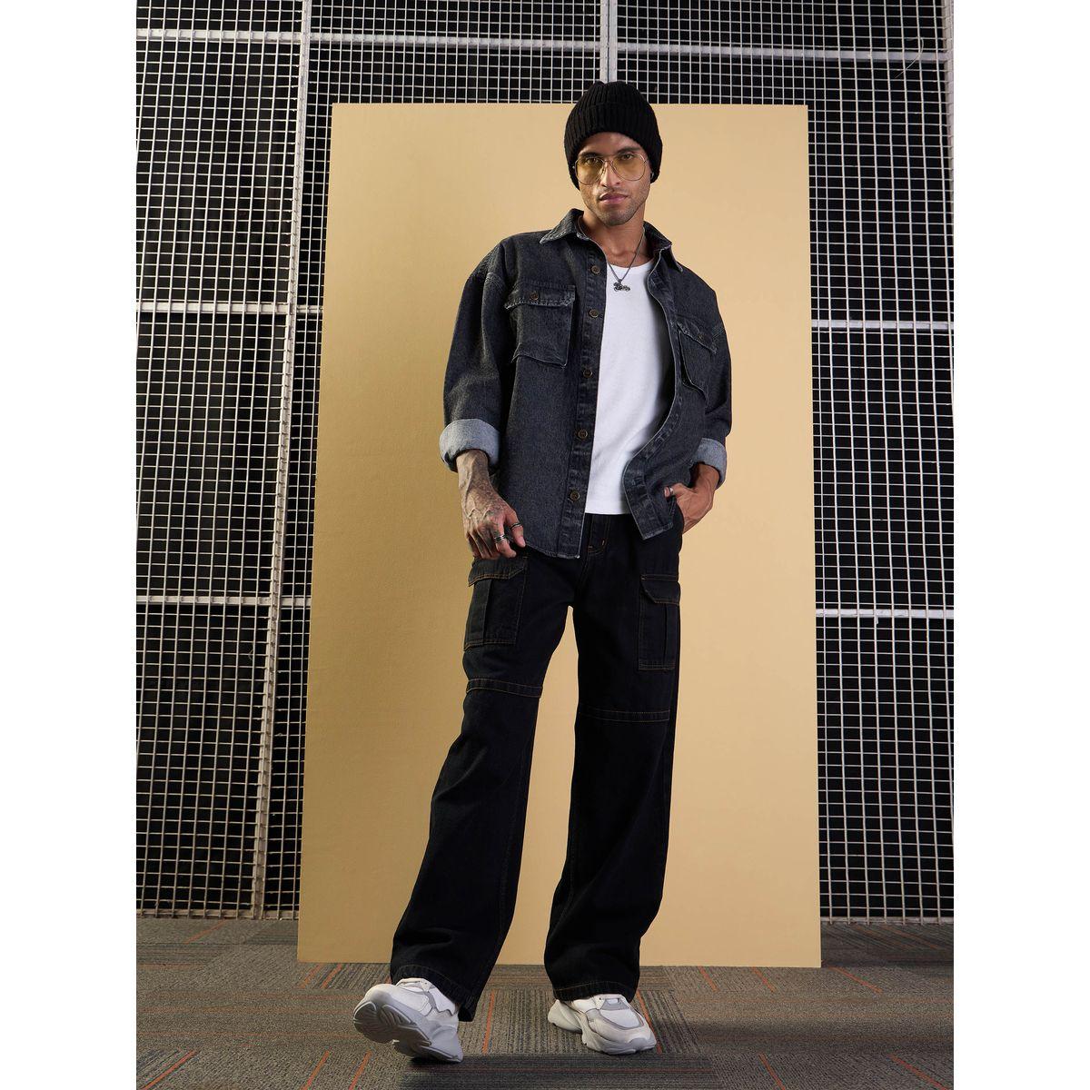 Mascln Sassafras X Styli  Mid Rise Relaxed Fit Baggy Jeans with Cargo Pockets-men-clothing-bottoms-jeans-image-2