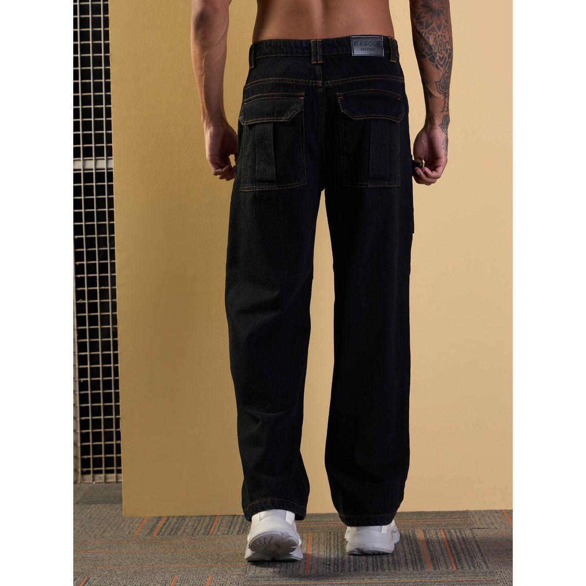 Mascln Sassafras X Styli  Mid Rise Relaxed Fit Baggy Jeans with Cargo Pockets-men-clothing-bottoms-jeans-image-5