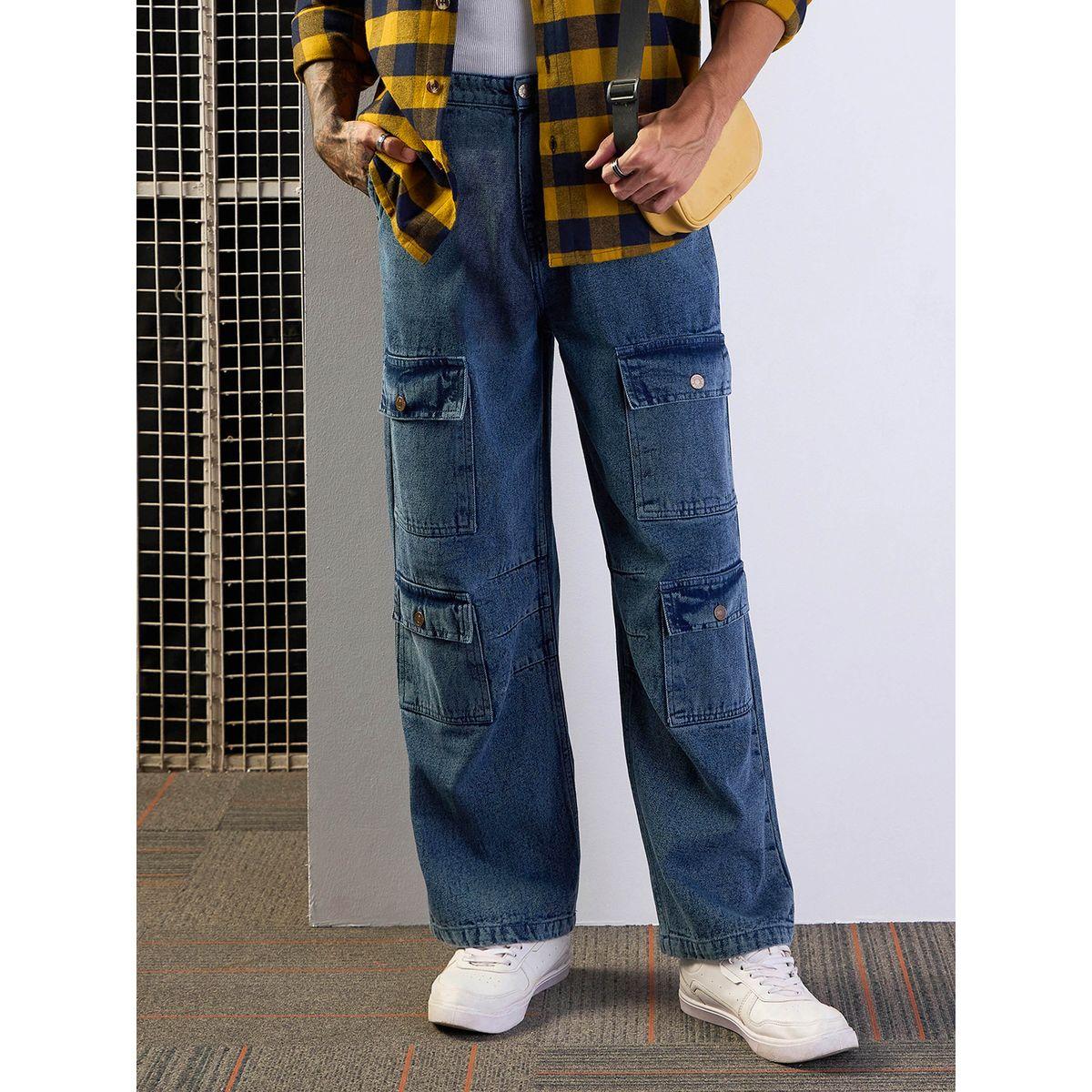 جينز باجي بقصة مريحة وخصر متوسط ماسكلن ساسافراس × ستايلي-men-clothing-bottoms-jeans-image-1