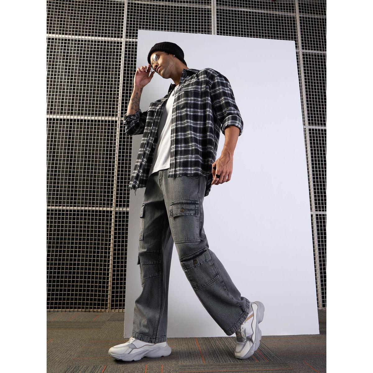 جينز باجي بقصة مريحة وخصر متوسط ماسكلن ساسافراس × ستايلي-men-clothing-bottoms-jeans-image-2