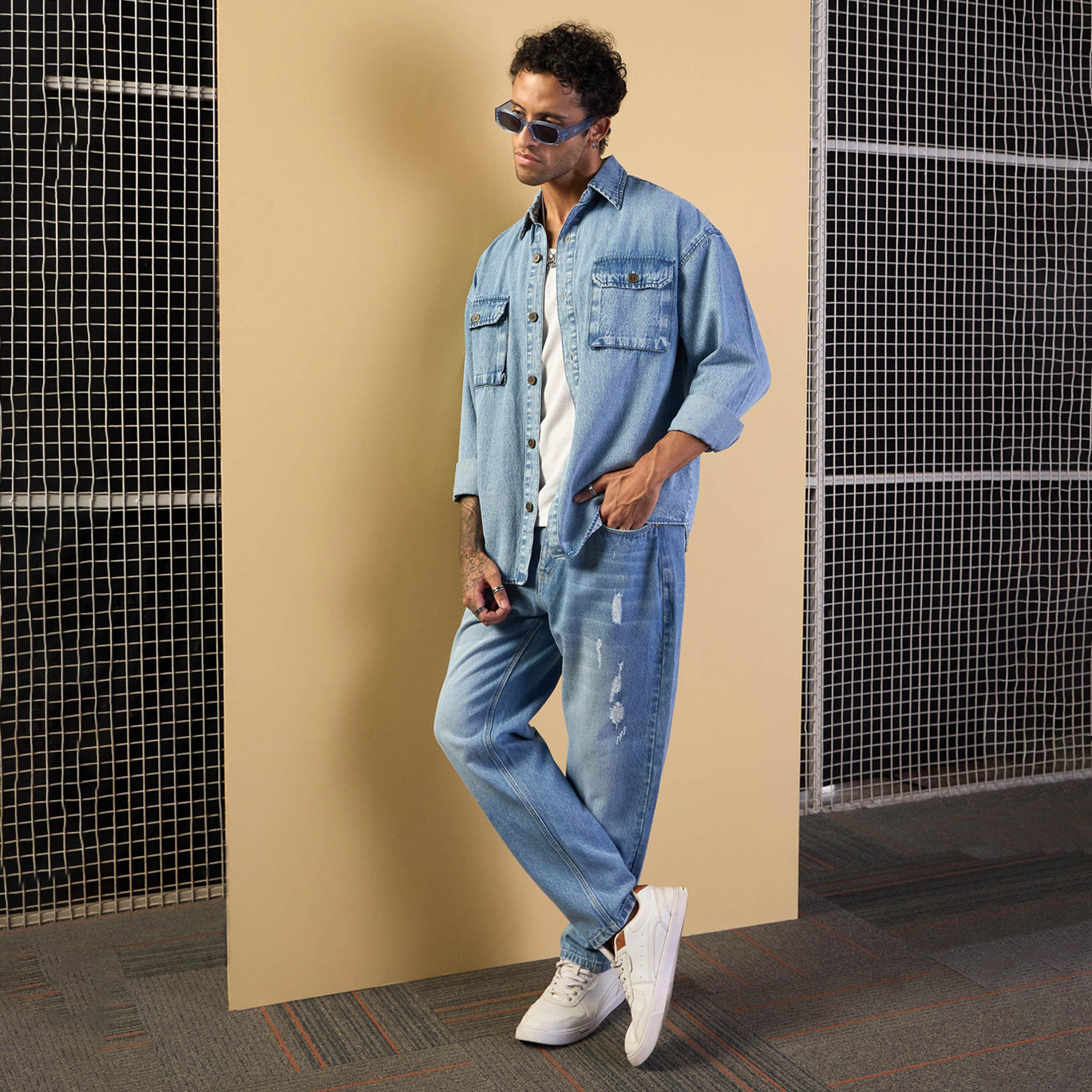 ماسكلن ساسافراس × ستايلي - بنطال جينز مغسول بالحامض وممزق بقصّة مريحة-men-clothing-bottoms-jeans-image-2