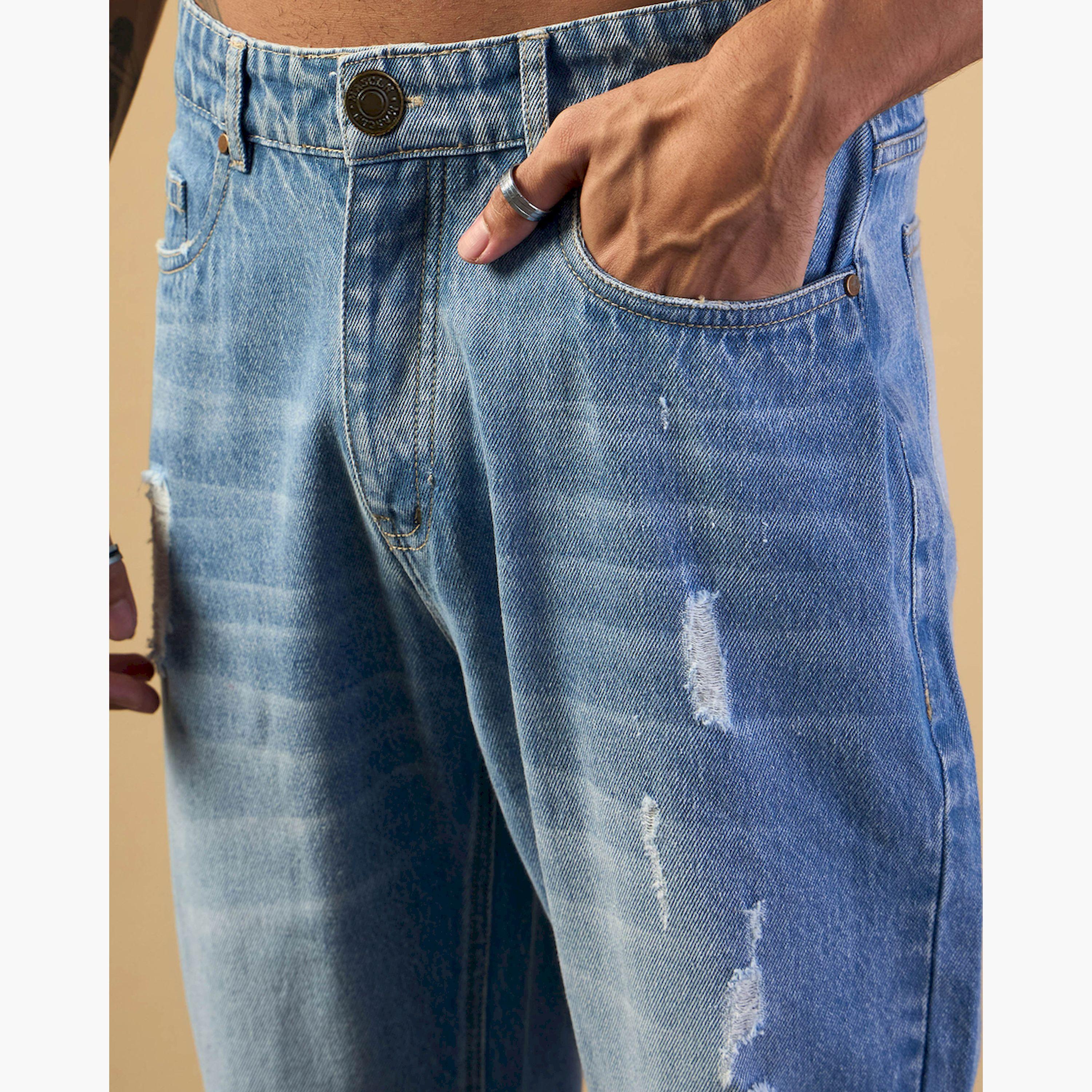 ماسكلن ساسافراس × ستايلي - بنطال جينز مغسول بالحامض وممزق بقصّة مريحة-men-clothing-bottoms-jeans-image-4