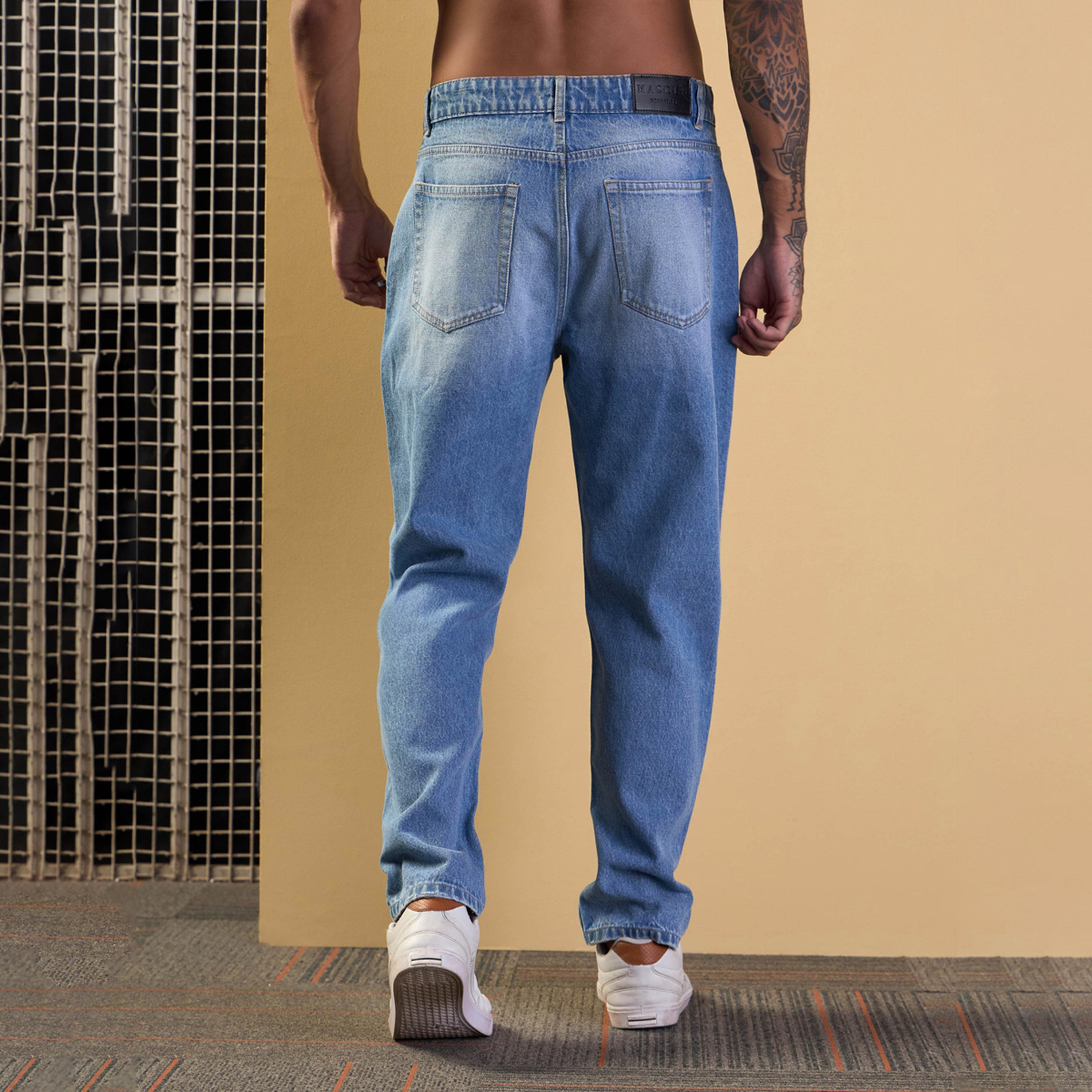 ماسكلن ساسافراس × ستايلي - بنطال جينز مغسول بالحامض وممزق بقصّة مريحة-men-clothing-bottoms-jeans-image-5