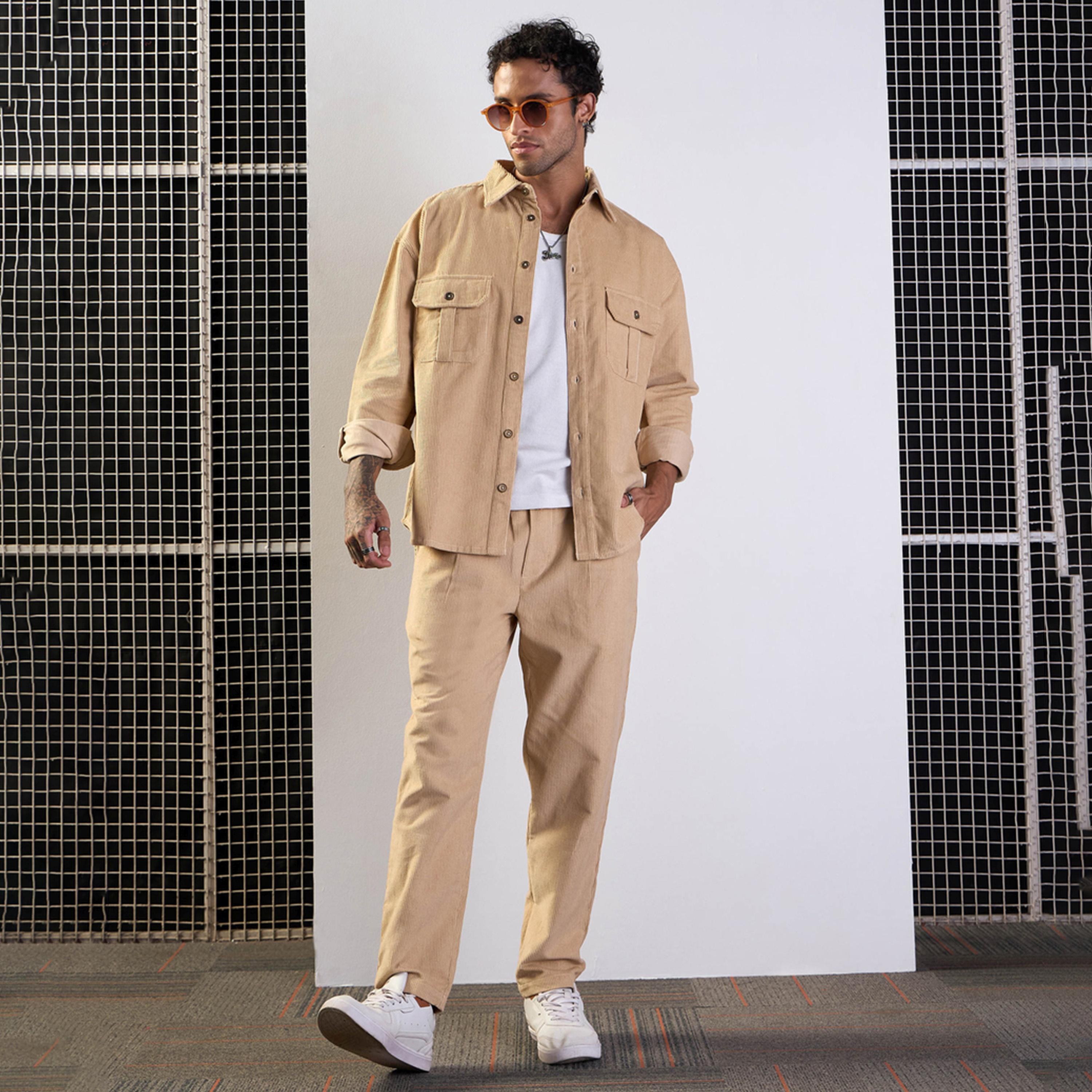 Mascln Sassafras X Styli Beige Corduroy Elasticated Pants-men-clothing-bottoms-trousersandchinos-trousers-image-2