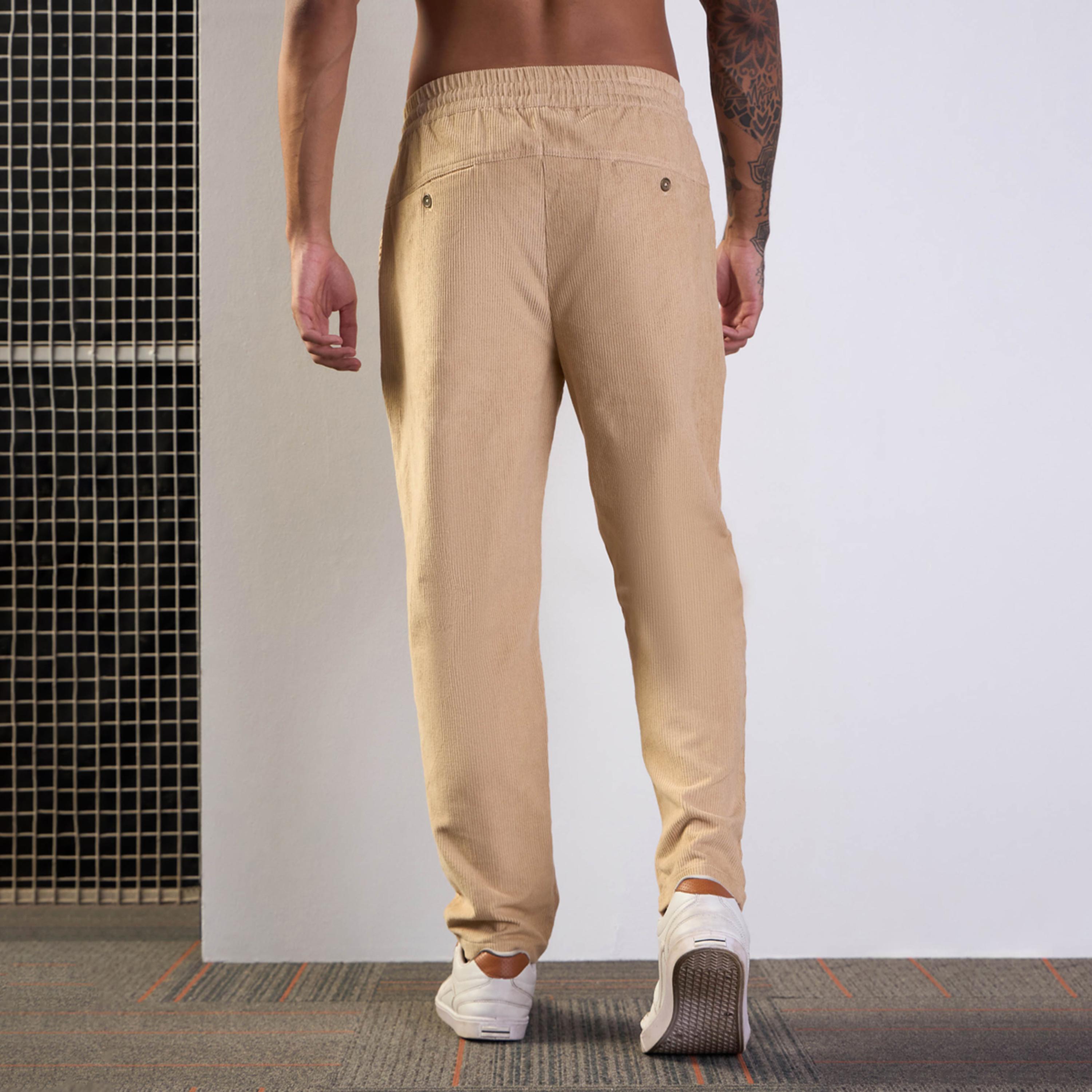 Mascln Sassafras X Styli Beige Corduroy Elasticated Pants-men-clothing-bottoms-trousersandchinos-trousers-image-5