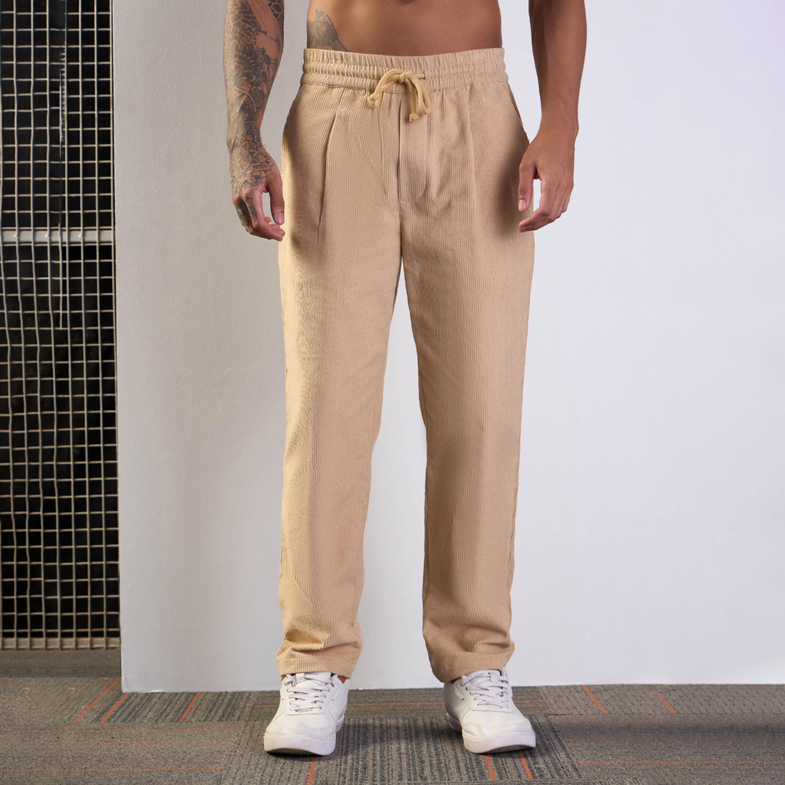 Mascln Sassafras X Styli Beige Corduroy Elasticated Pants-men-clothing-bottoms-trousersandchinos-trousers-image-7